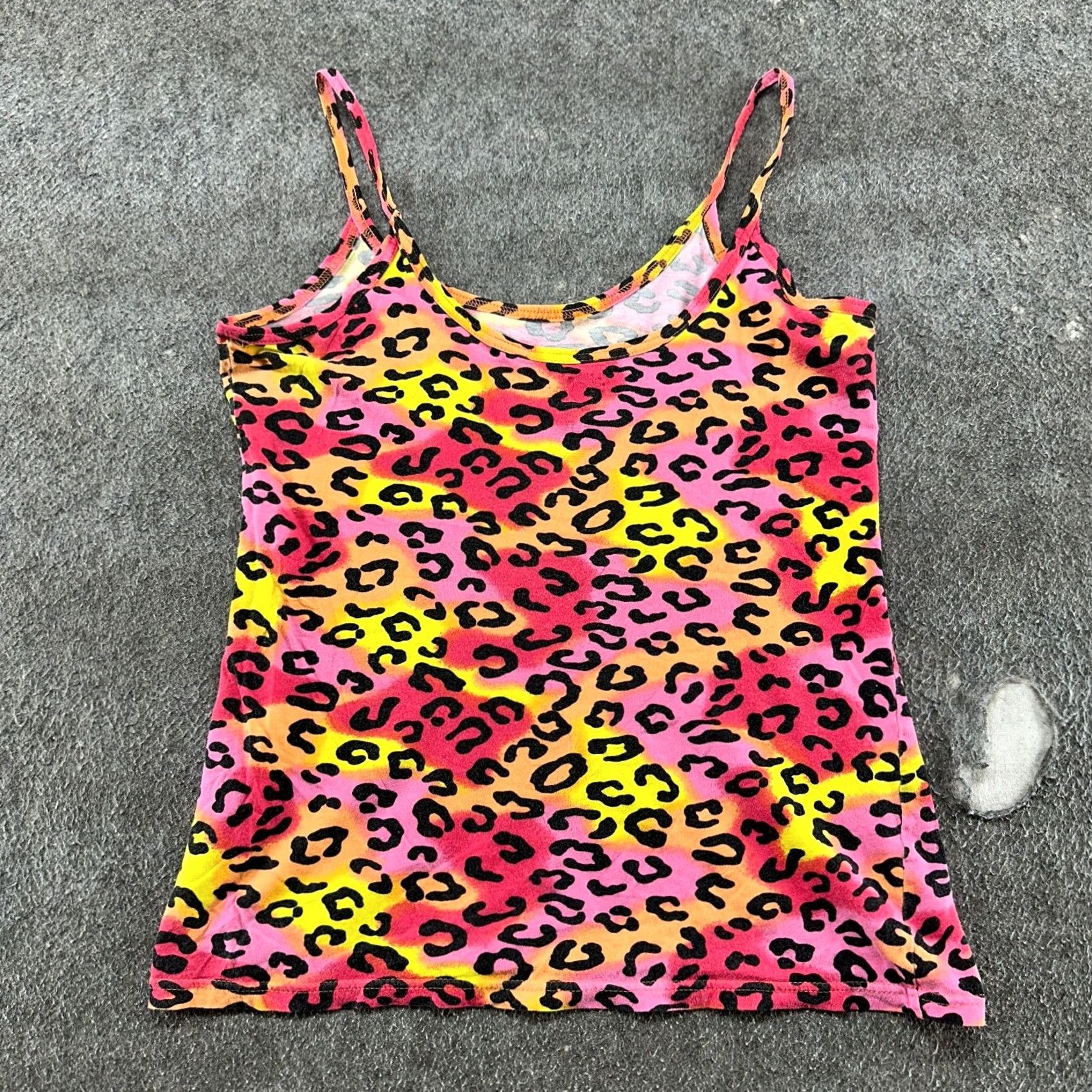 Pinko VINTAGE Leopard Print Shirt Women L Sleeveless Tank Top Pink Yellow Tie Dye Y2K Camisole USA Leopard Casual Mens? Size L / US 10 / IT 46 - 2 Thumbnail
