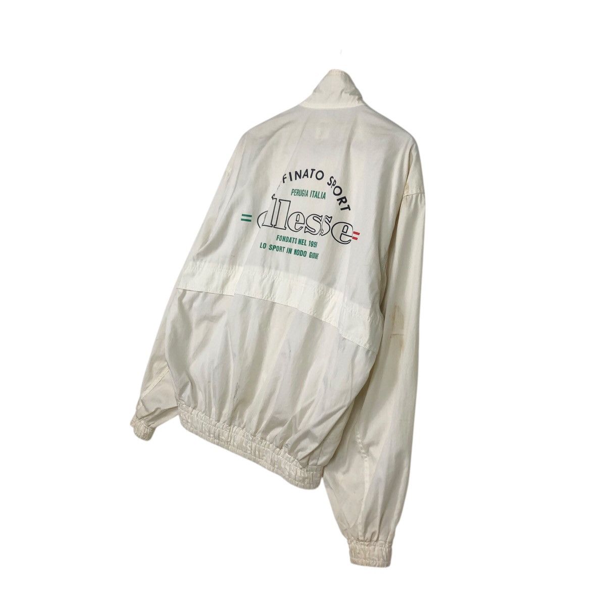 Japanese Brand ellesse 80s/90s White Zip-Up Windbreaker – Mesh Lining Size US L / EU 52-54 / 3 - 11 Thumbnail