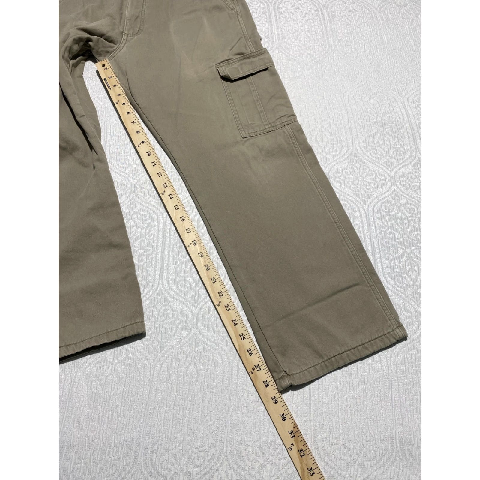 Wrangler Wrangler Authentics Pants Mens 32x29 Khaki Fleece Lined Cargo Workwear Size US 32 / EU 48 - 7 Thumbnail