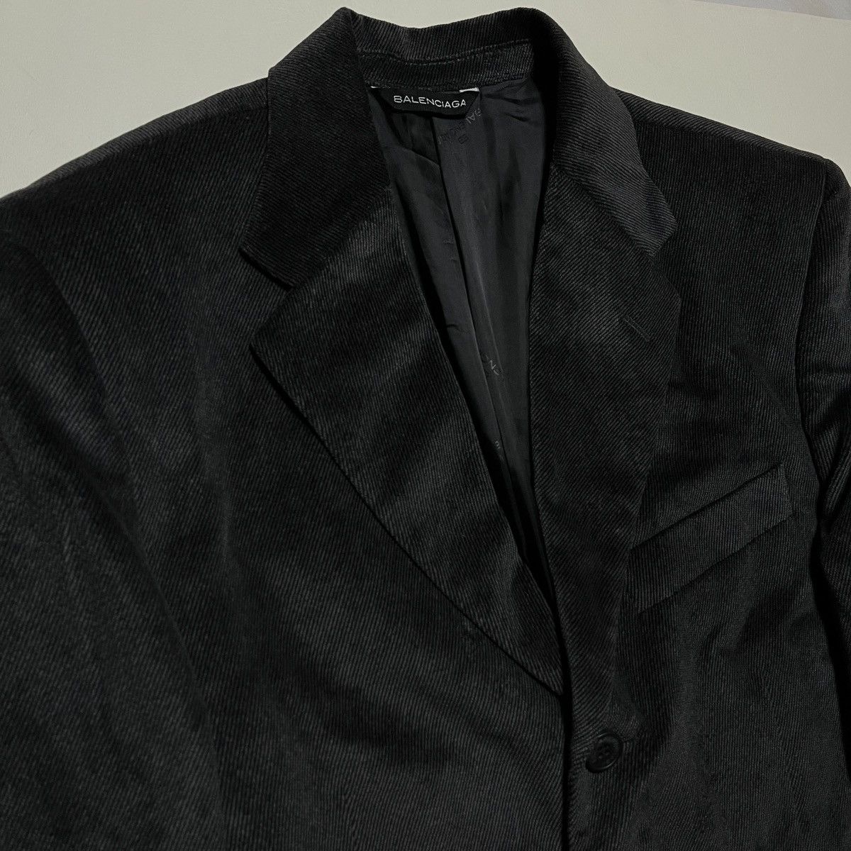 Balenciaga Balenciaga Corduroy Black Blazer Coat Size 48R - 2 Thumbnail