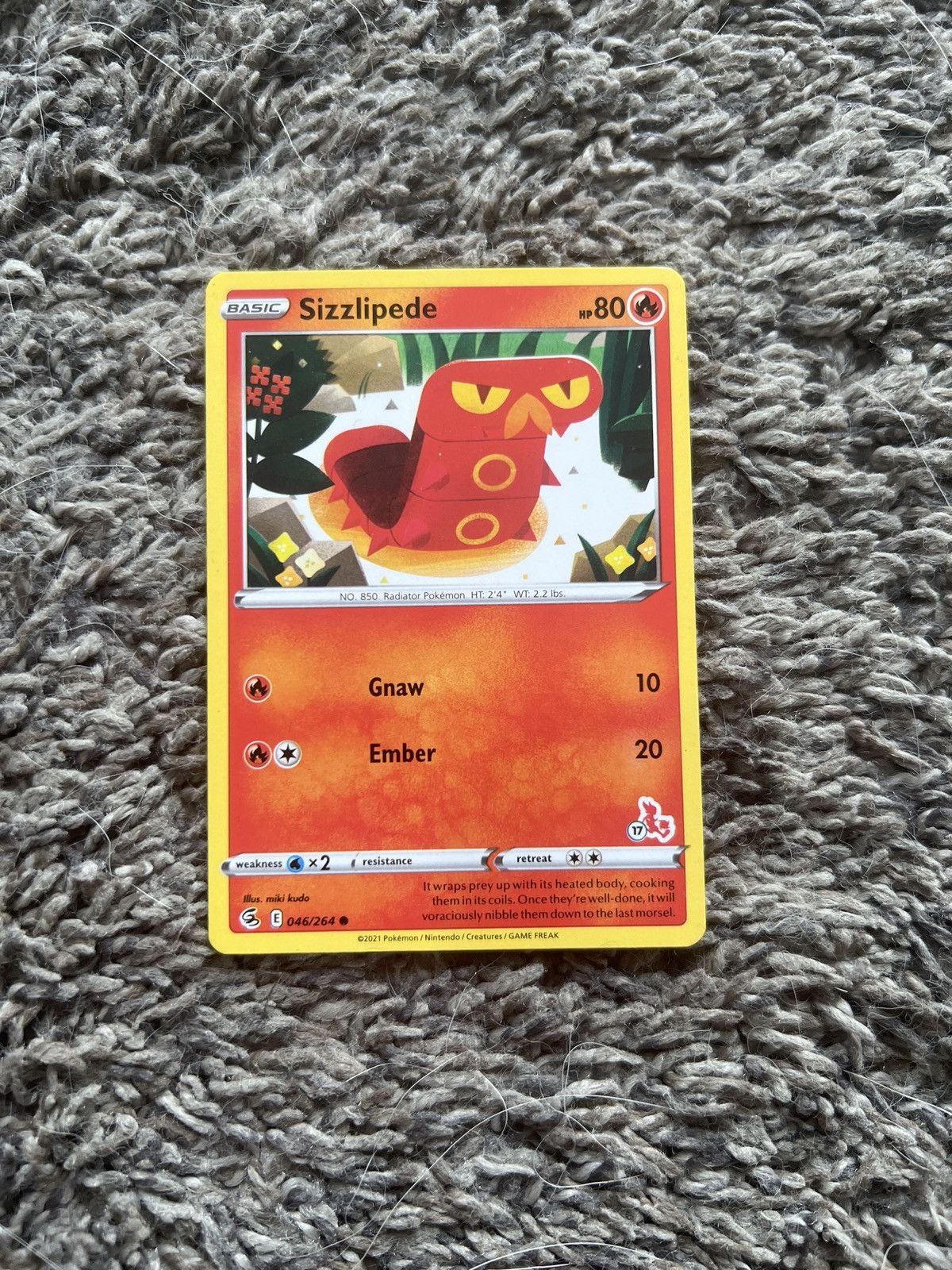 Pokemon 2021 Pokémon Sizzlipede Basic Card Size ONE SIZE - 1 Thumbnail