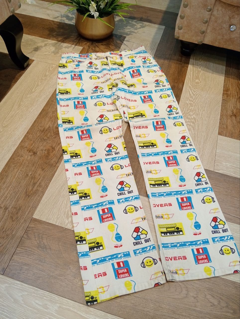 Super Lovers VINTAGE SUPER LOVERS OVERPRINT PANTS Size US 28 / EU 44 - 3 Thumbnail