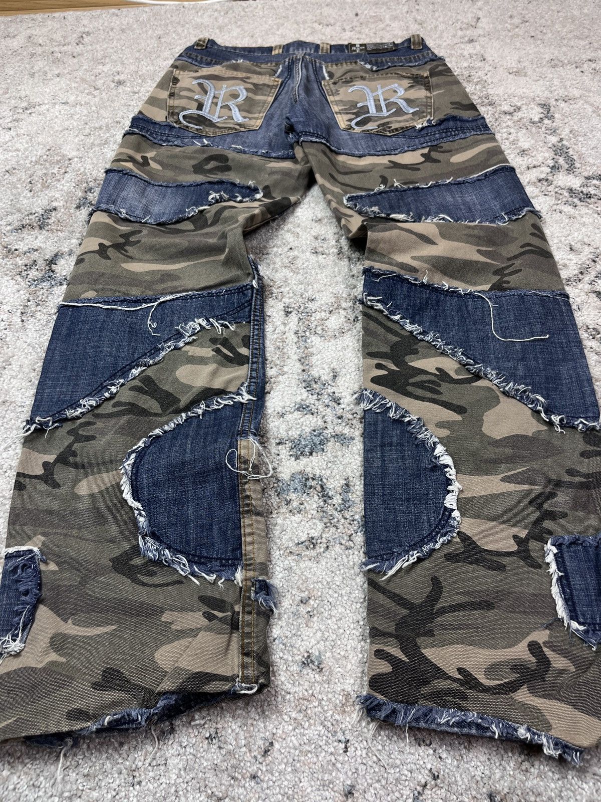 Vintage UPCYCLED BAGGY DISTRESSED BARE BONDAGE PANTS - № 3196 Size US 32 / EU 48 - 5 Thumbnail