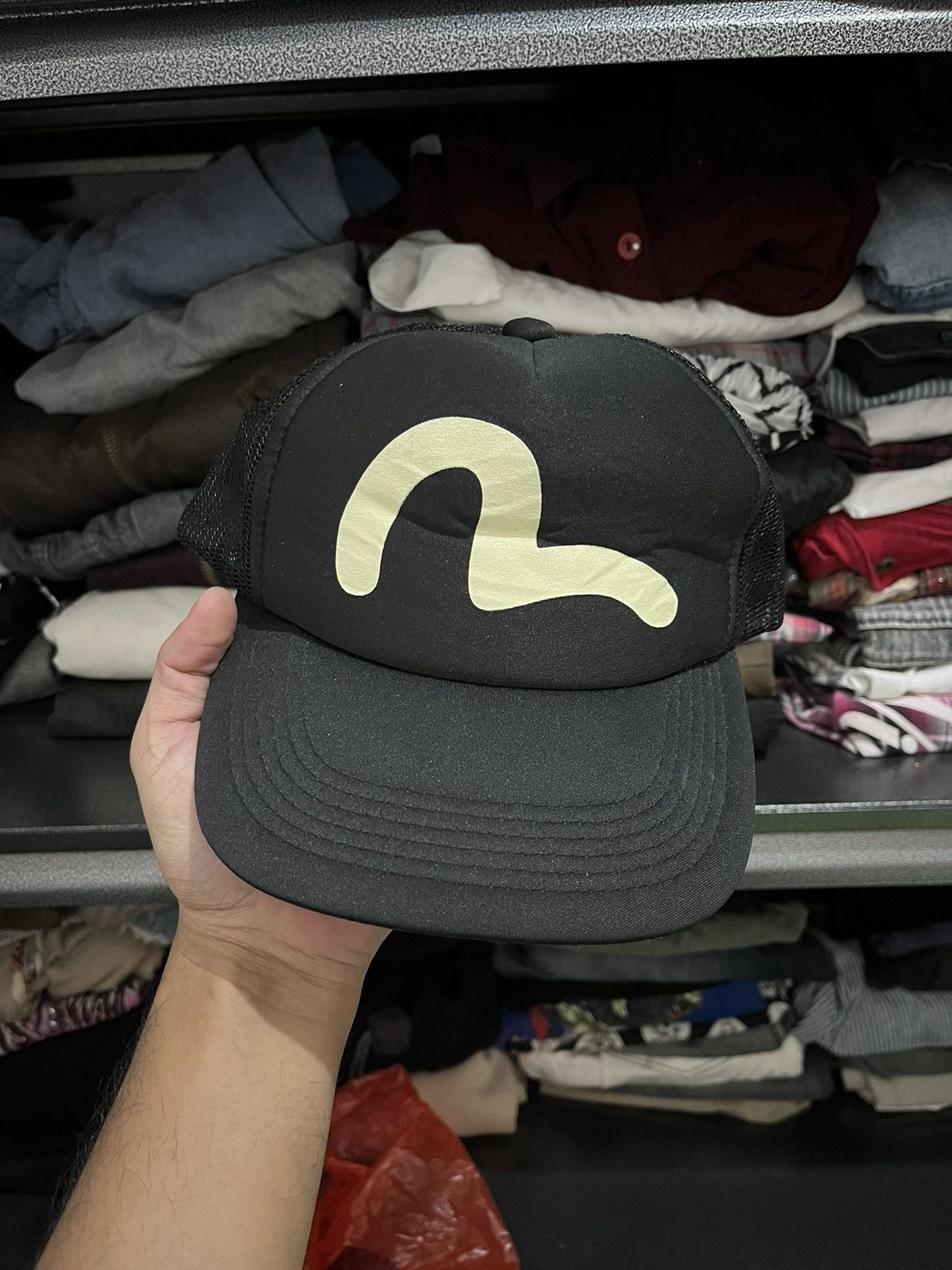 image of Vintage Evisu Hats Travis Scott in Black, Men's