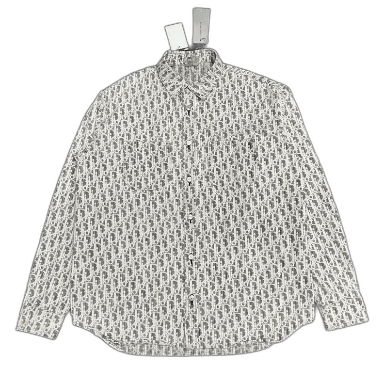Dior Dior Gray Logo Denim Shirt Jacket-yf Size US M / EU 48-50 / 2 - 1 Thumbnail