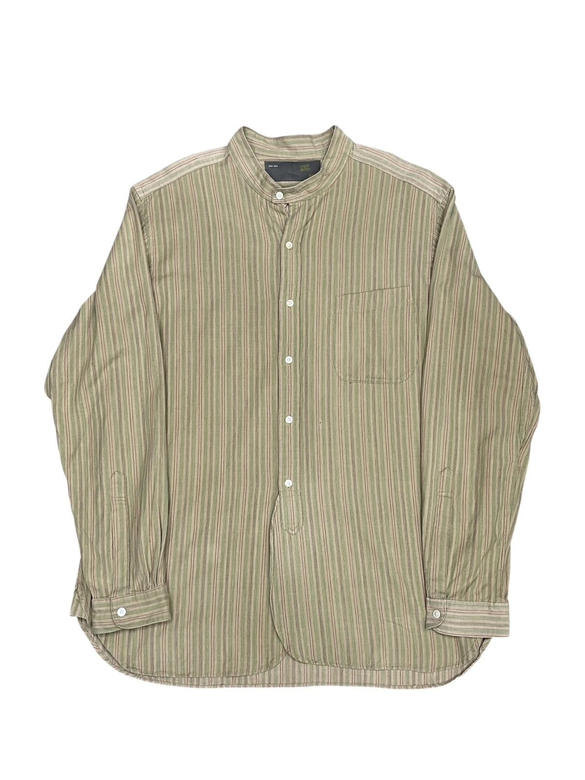 Nepenthes 🔥Vtg Nepenthes New York Pinstripe Mandarin Collar Shirt USA Size US L / EU 52-54 / 3 - 1 Thumbnail