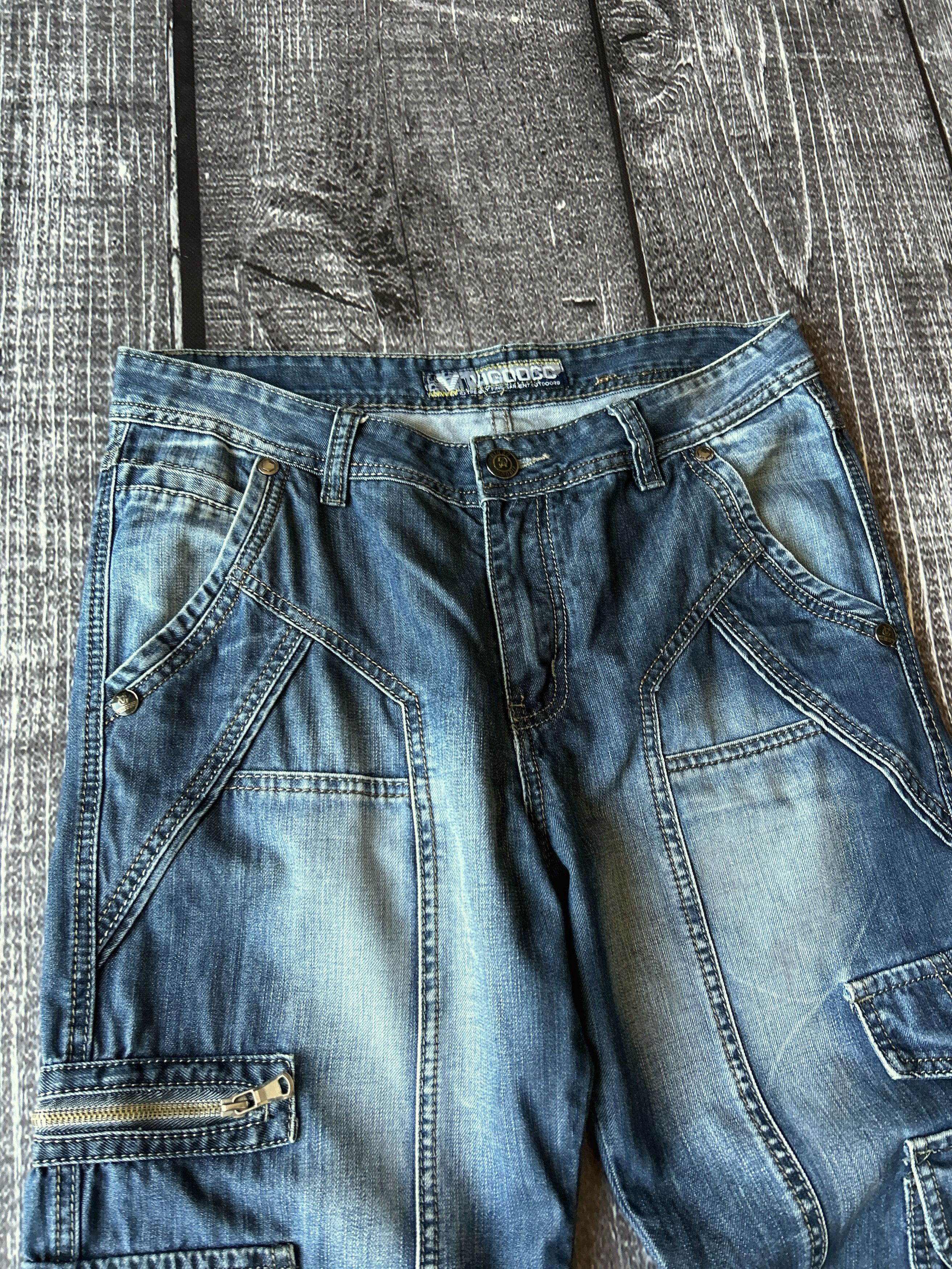 Vintage Vintage Cargo Denim Jeans Multi Pocket Distressed Y2K Skater Size US 32 / EU 48 - 7 Thumbnail