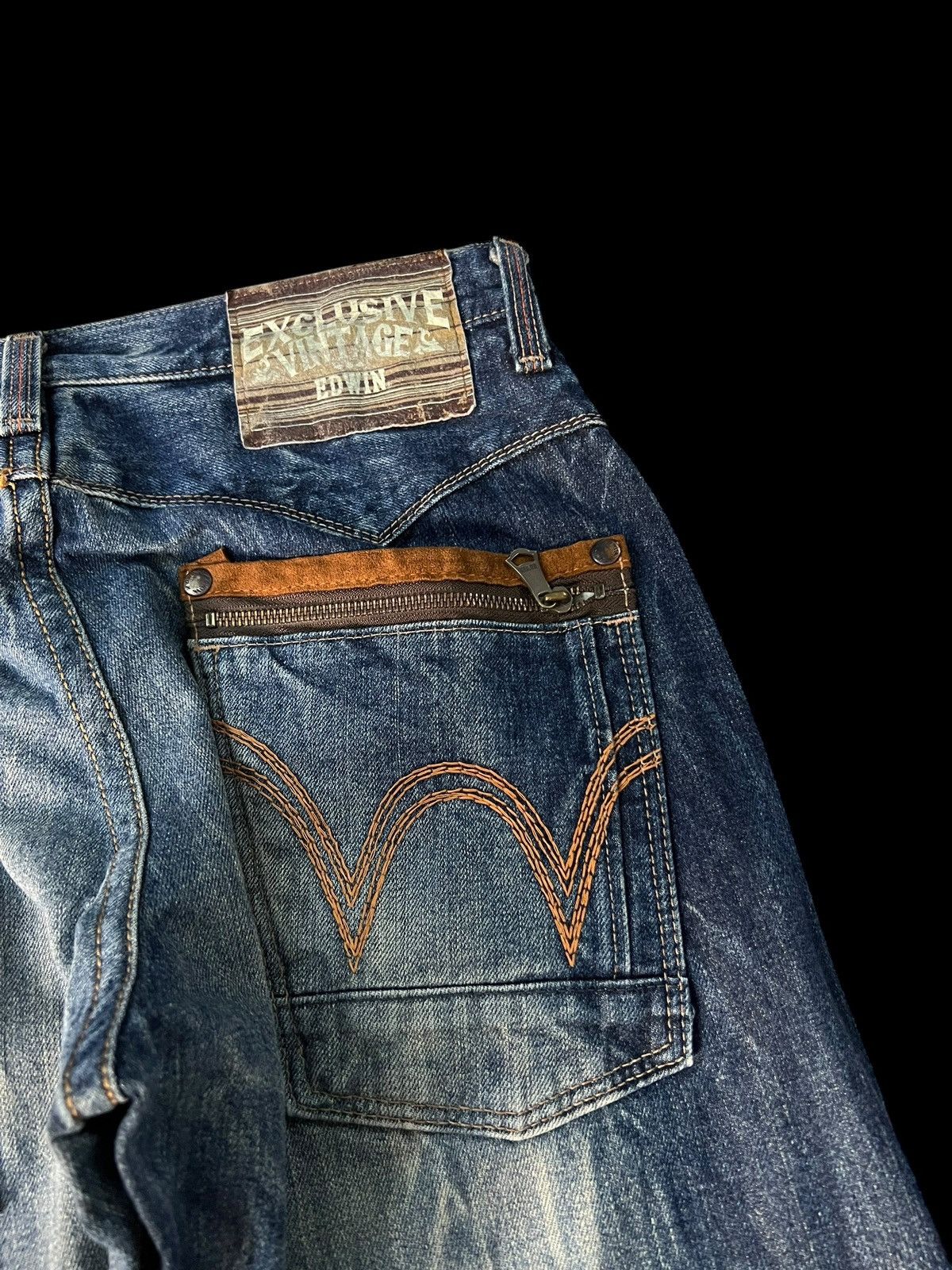 Edwin × If Six Was Nine × Le Grande Bleu (L.G.B.) EDWIN EXCLUSIVE VINTAGE BLUE DENIM NICE DESIGN VERY RARE Size US 33 - 10 Thumbnail