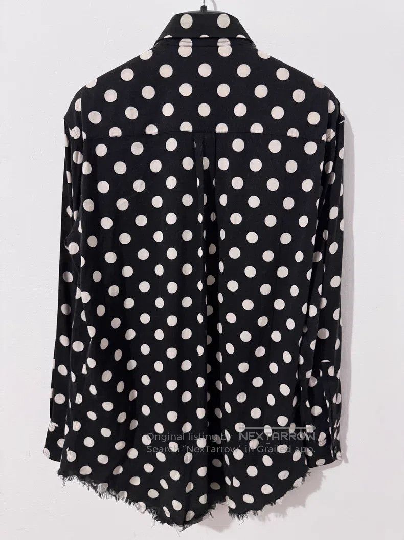 Saint Laurent Paris Saint Laurent Paris Black and white fringed large polka do Size XS / US 0-2 / IT 36-38 - 2 Thumbnail