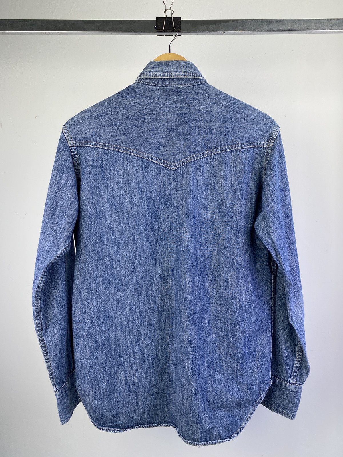 The Real McCoy's Joe McCoy Long Horn Chambray Denim Shirt Size US M / EU 48-50 / 2 - 2 Thumbnail