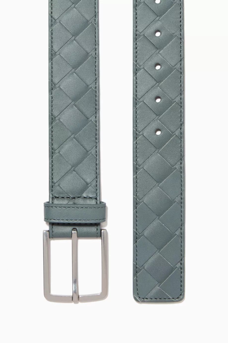Bottega Veneta o1lf3ng10925 Size: 115 / Intrecciato Belt in Thunder Size 46 - 3 Thumbnail
