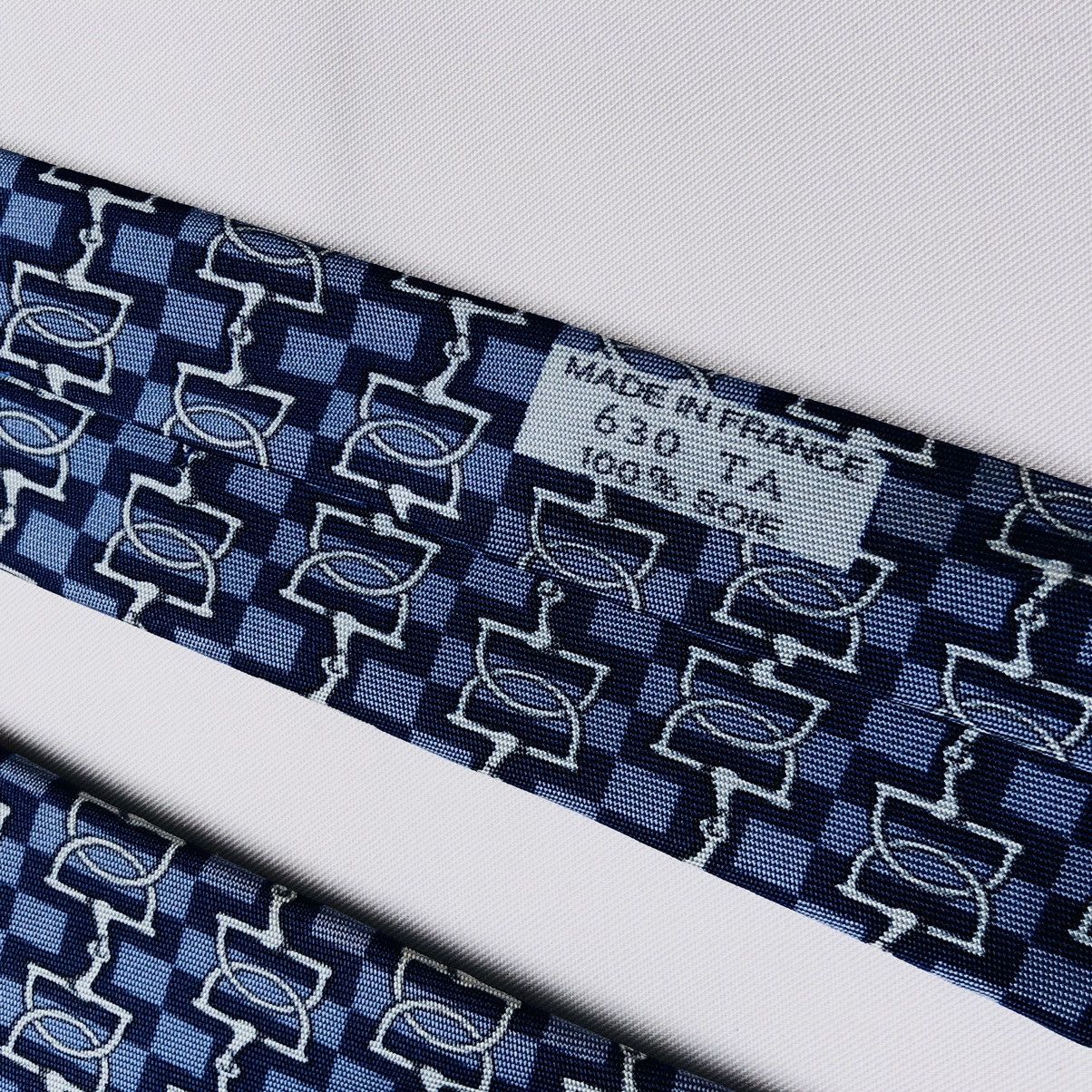Hermes HERMES PARIS Made In France Blue Geometric Size ONE SIZE - 6 Thumbnail
