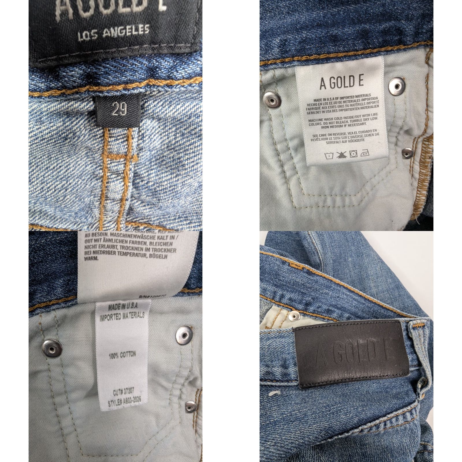 Agolde AGOLDE Jeans Women's Slim Fit Mid Blue Denim 29 Size 29 Cotton 100% Regular Jeans Womens Size 29" - 9 Thumbnail