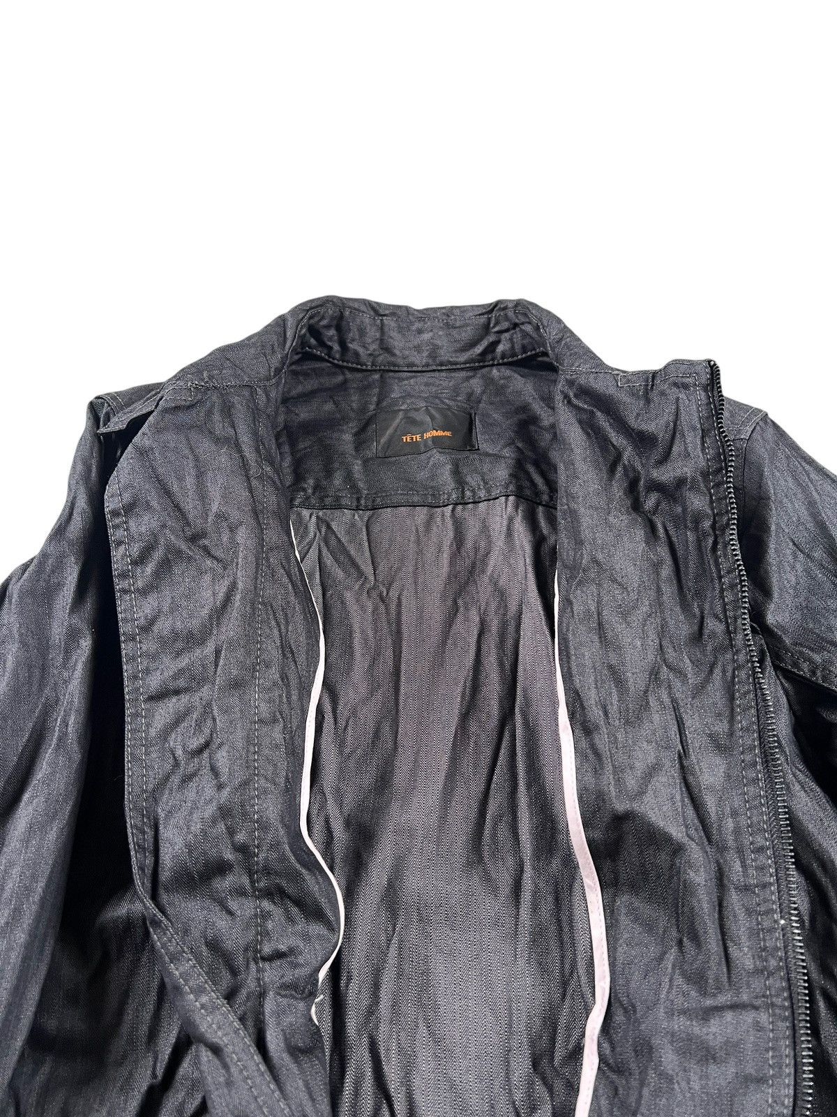 Issey Miyake 1990 Tete Homme Herringbone Twill Wrinkle Zipper Jacket Size US S / EU 44-46 / 1 - 14 Thumbnail