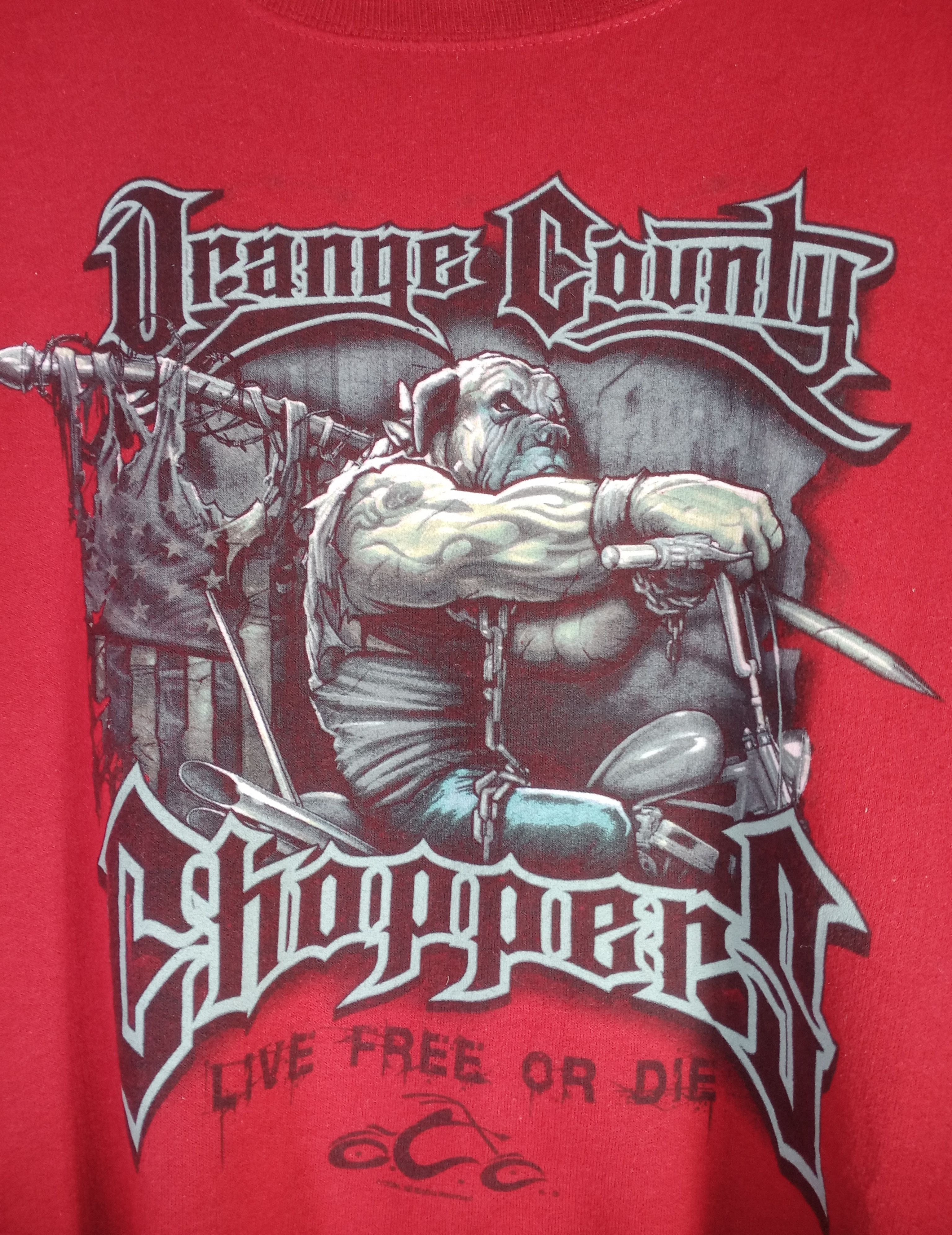 West Coast Choppers Rare Vintage Orange county Choppers Live Free Or Die Size US XL / EU 56 / 4 - 5 Thumbnail