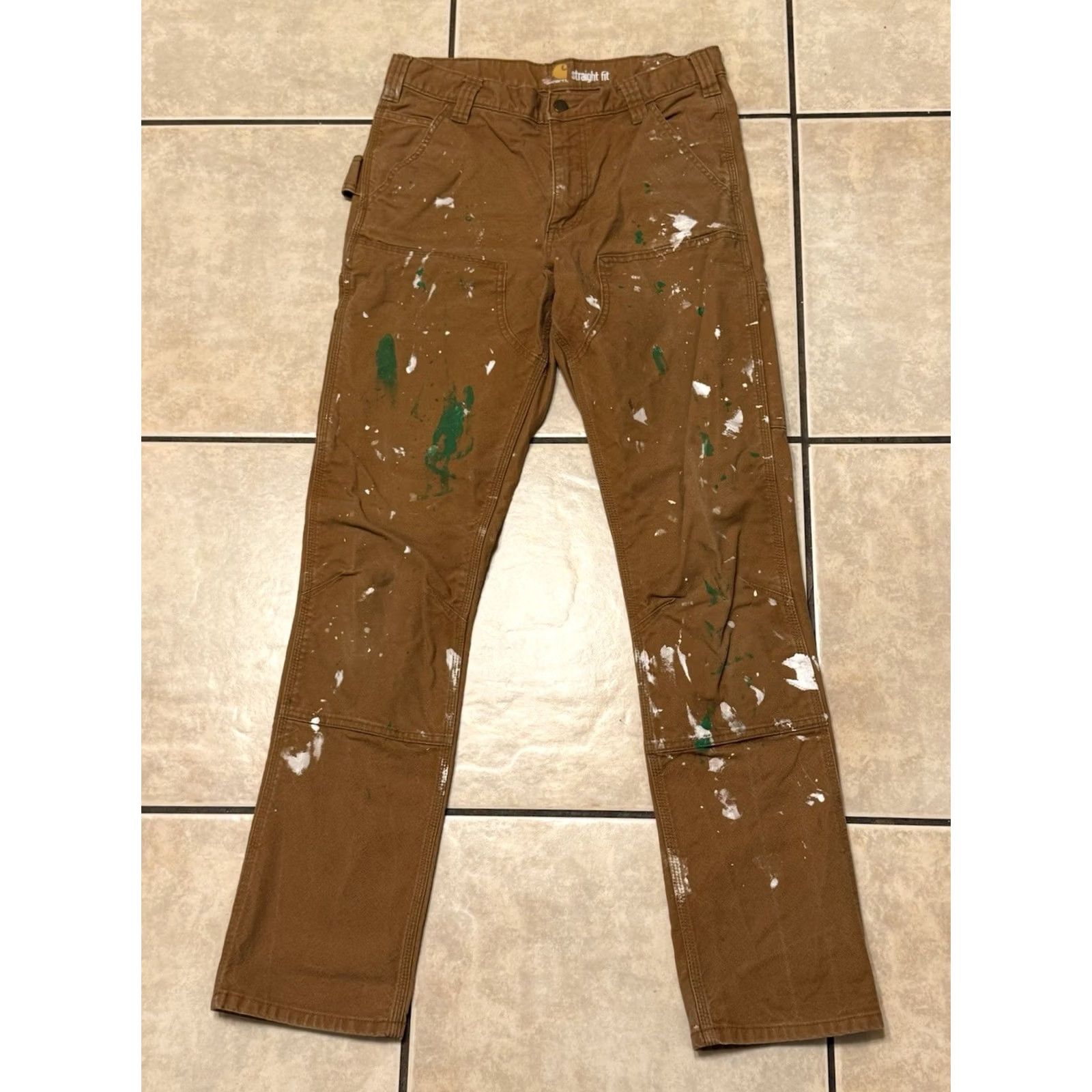 Carhartt VINTAGE Philadelphia Eagles Paint Splatter Carhartt Double Knee Canvas Work Pants 32x34 Size US 32 / EU 48 - 2 Thumbnail