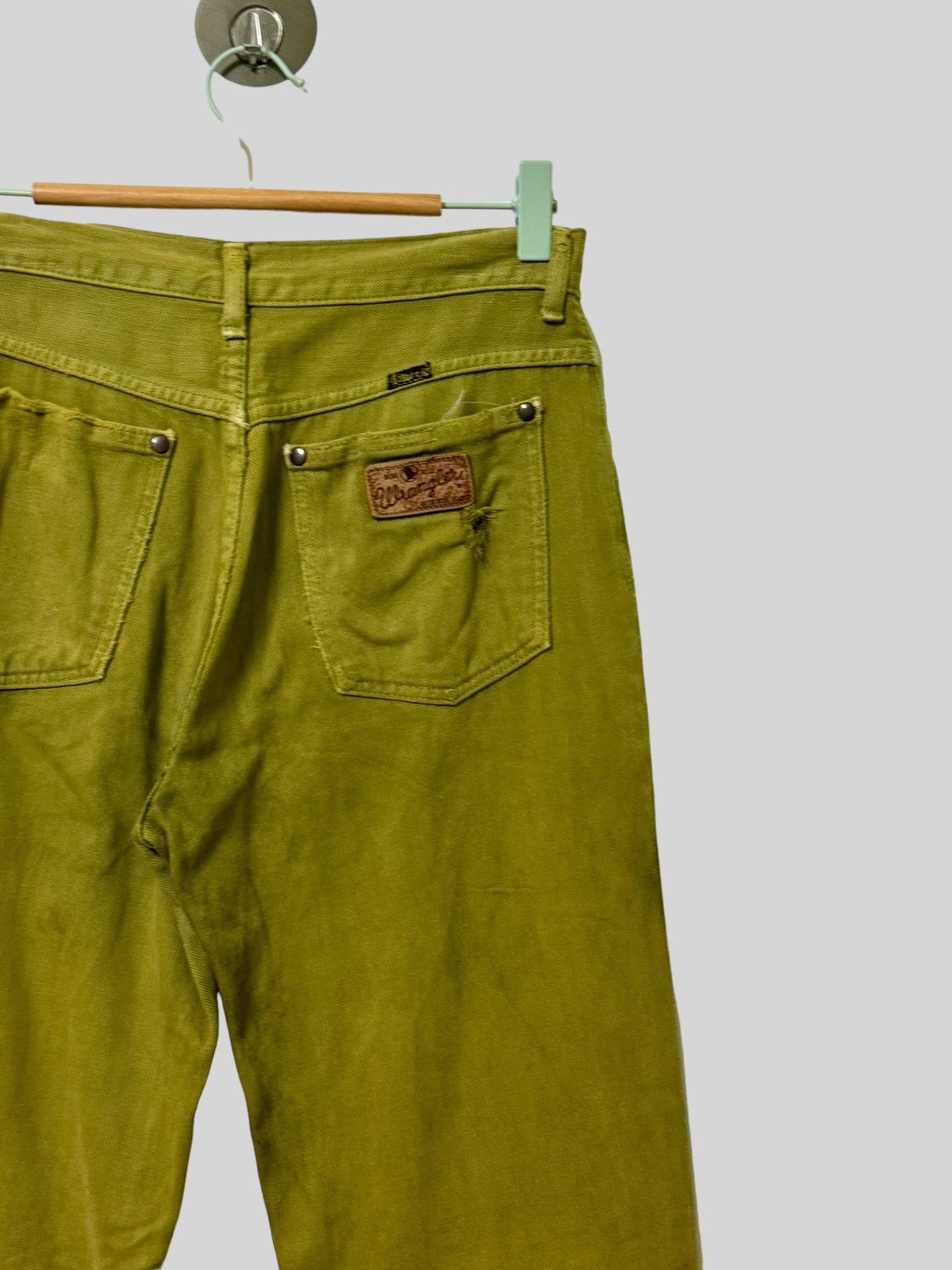 Japanese Brand FLARE BLUE BELL LADY WRANGLER GREEN BOOY CUT JEANS Size US 28 / EU 44 - 15 Thumbnail