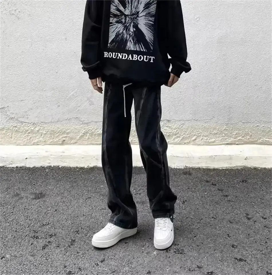 Japanese Brand Patchwork Stitch Stacked Vintage Retro Jeans y2k Size US 30 / EU 46 - 2 Thumbnail
