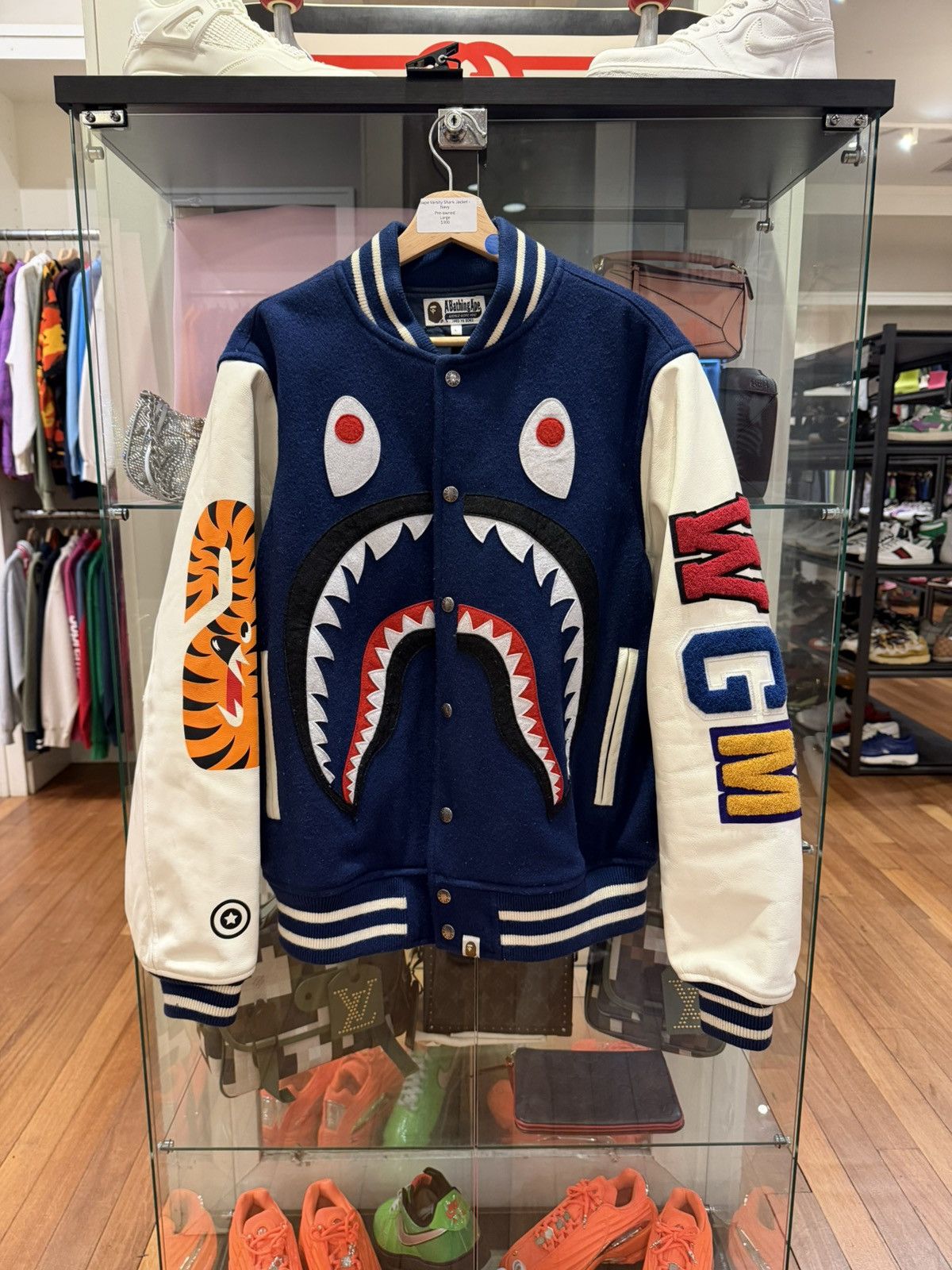 Bape Bape Varsity Shark Jacket Size US L / EU 52-54 / 3 - 1 Thumbnail