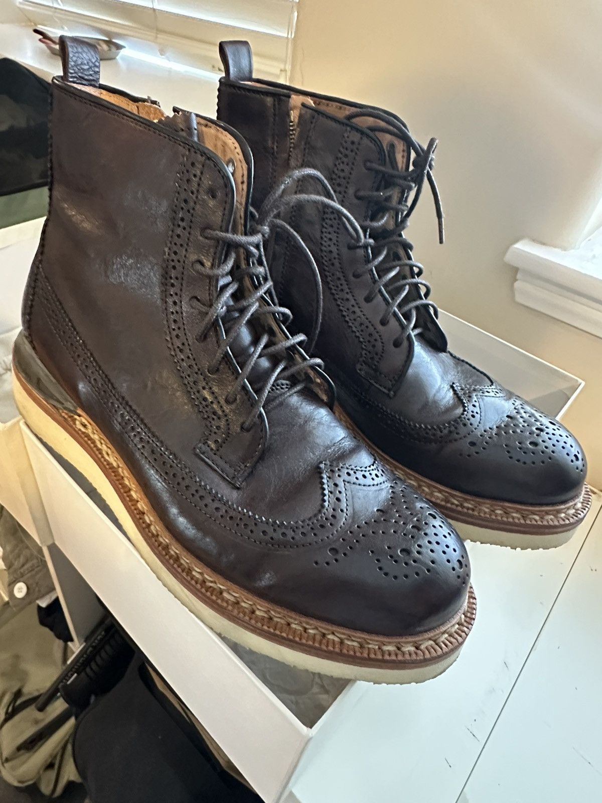 visvim PATRICIAN HI-FOLK BROWN US9.5