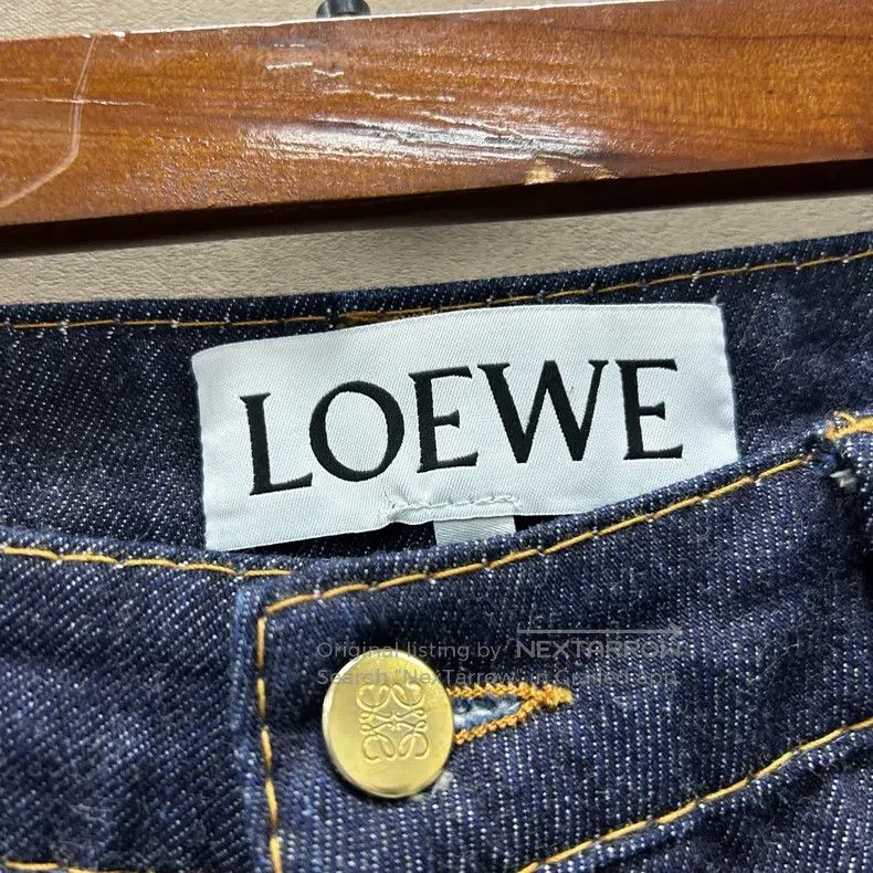 Loewe Loewe Black Leather Patch Logo Jeans Size 42" / US 20 - 3 Thumbnail