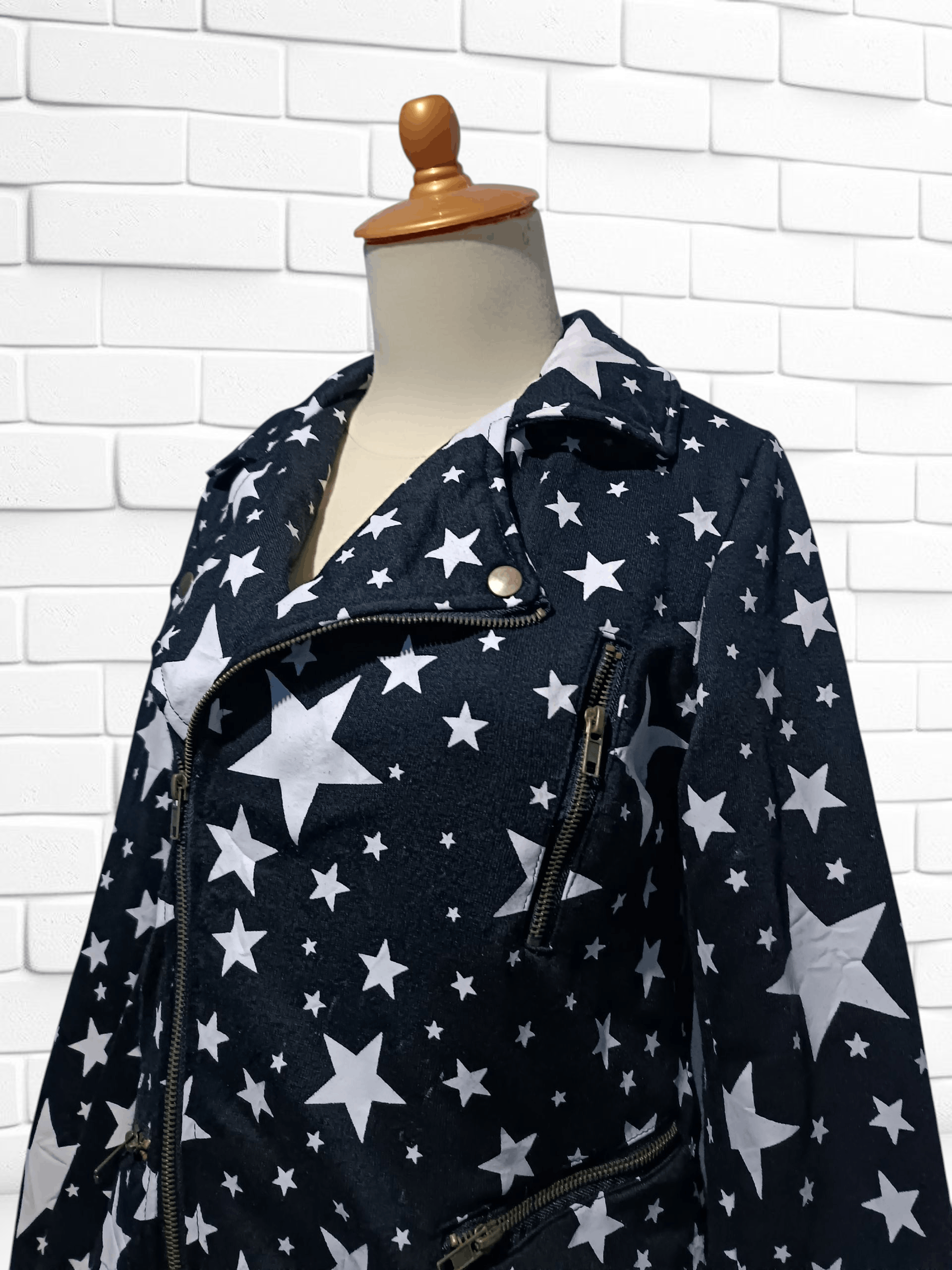 Japanese Brand Vintage Rider's Jacket Double Layer Star Print Size M / US 6-8 / IT 42-44 - 3 Thumbnail
