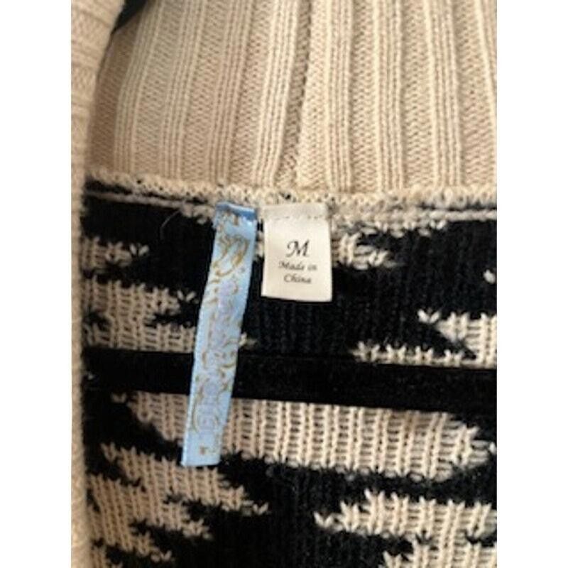Designer Vintage Oversized Aztec Cardigan Black White Size Medium Size M / US 6-8 / IT 42-44 - 3 Thumbnail