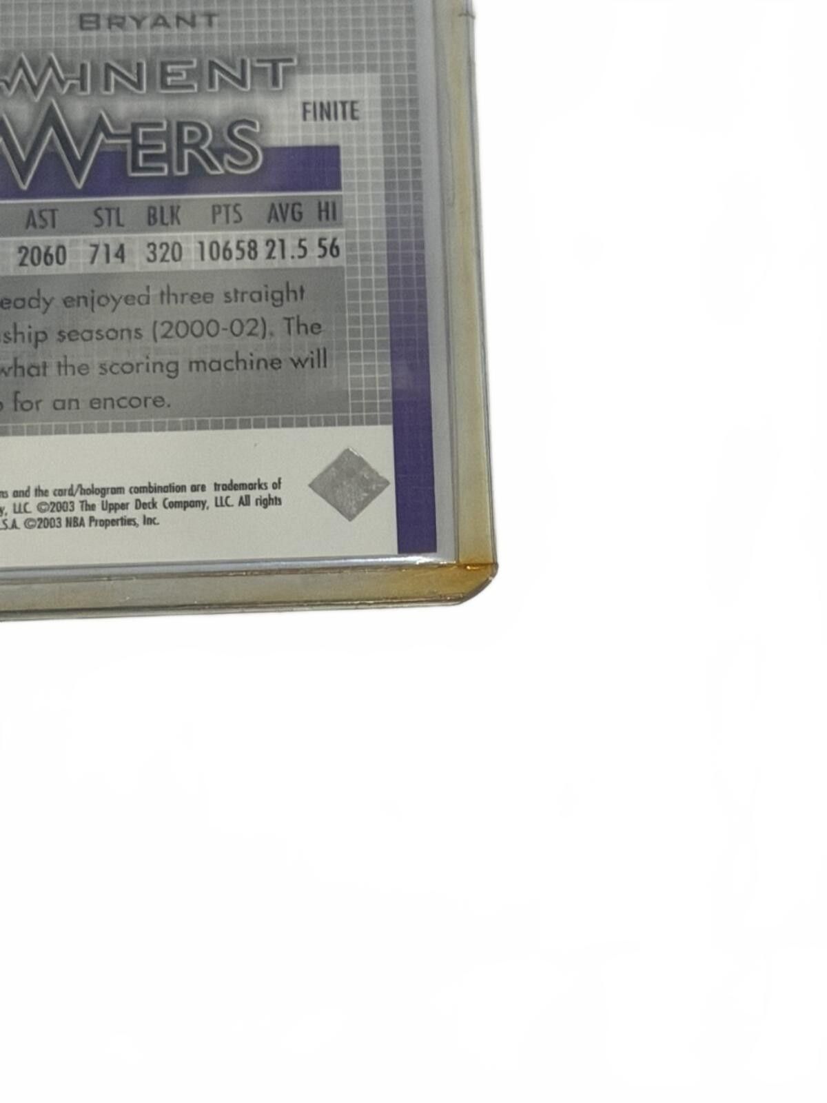Other 2003-04 UD Finite Prominent Powers Kobe Bryant #161/500 Size ONE SIZE - 9 Thumbnail