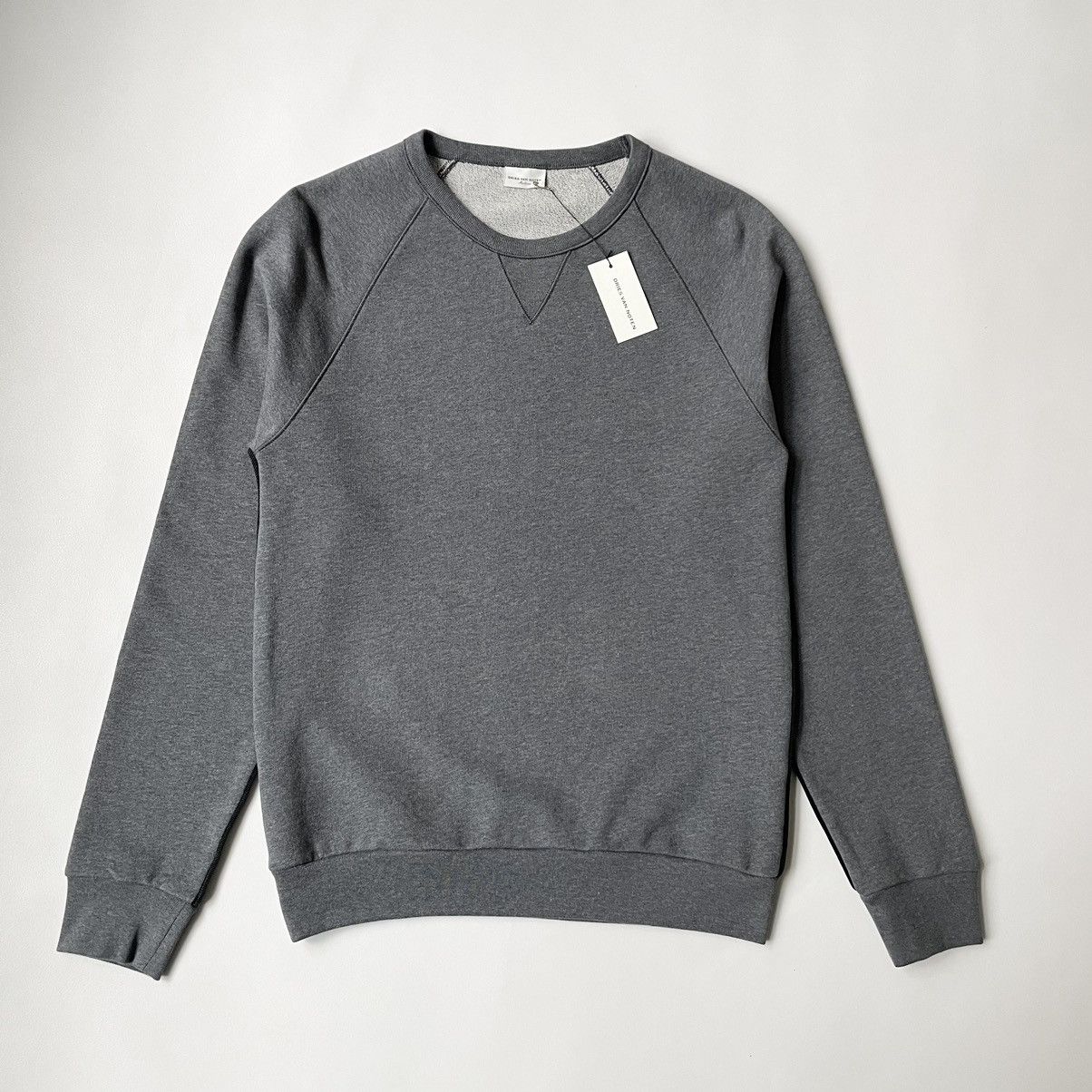 image of Dries Van Noten Grey Marl Cotton Sweatshirt in Gray Marl, Men's (Size Medium)