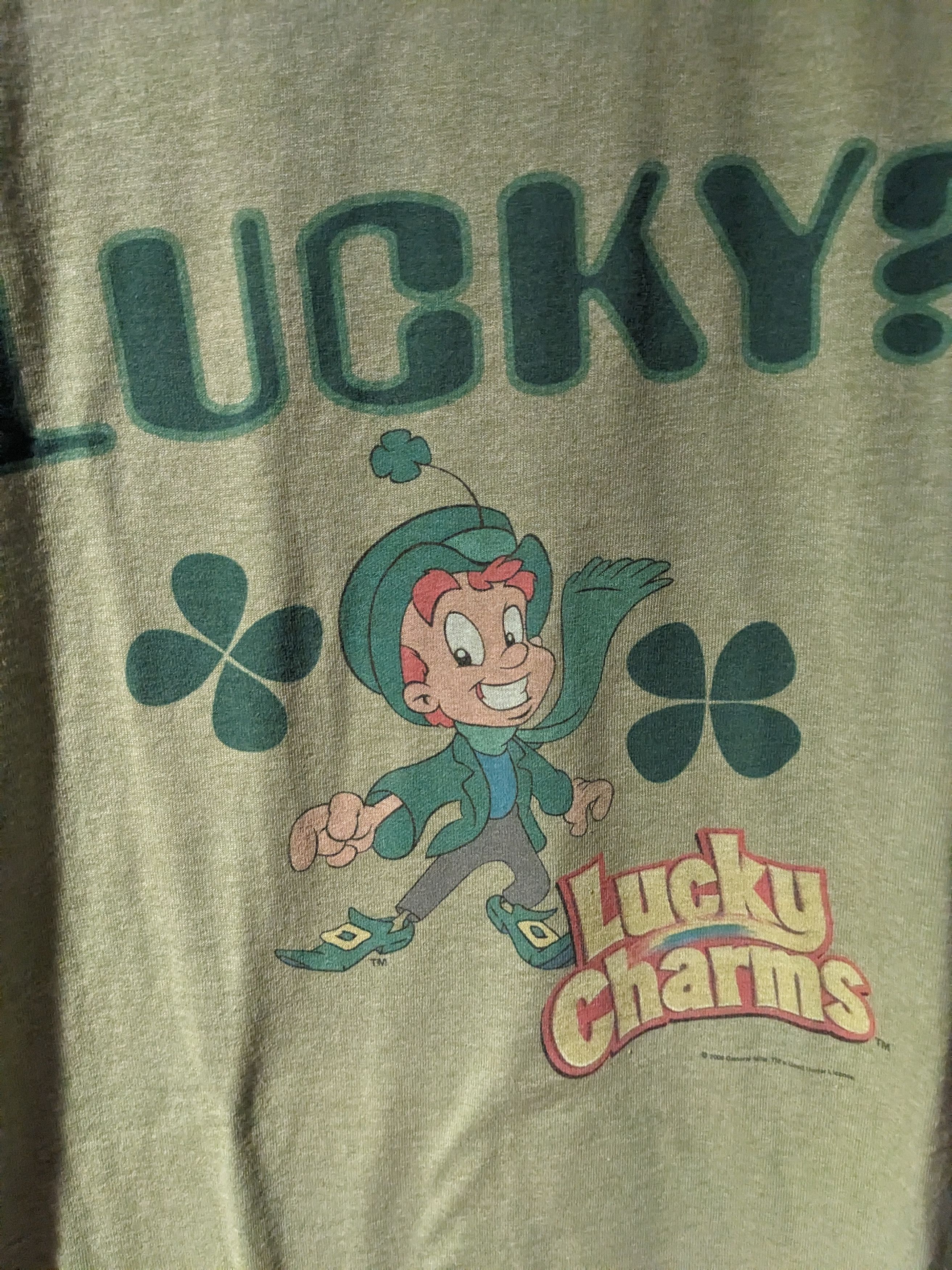 Gildan × Vintage Vintage 2006 Lucky Charms Cereal Promo Green Large T-Shirt Size US L / EU 52-54 / 3 - 2 Thumbnail