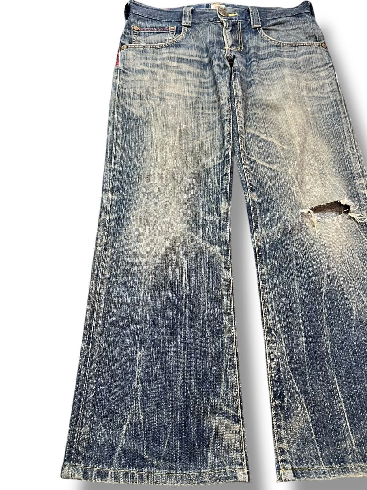 Edwin Vintage Edwin Bluetrip Mudwash Clawmark Distressed Denim Size US 32 / EU 48 - 3 Thumbnail