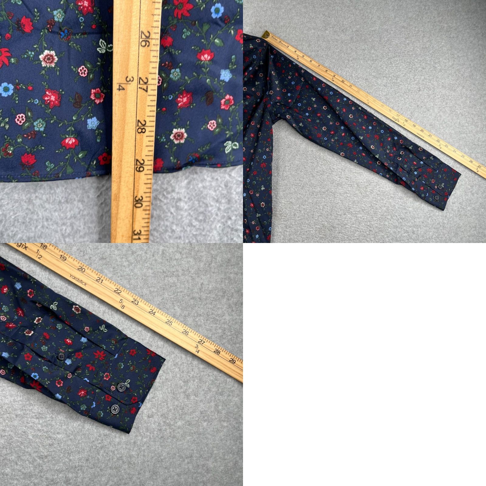 Express Express Shirt Navy Floral Button-Up Long Sleeve Slim Extra Small NEW Size US S / EU 44-46 / 1 - 9 Thumbnail