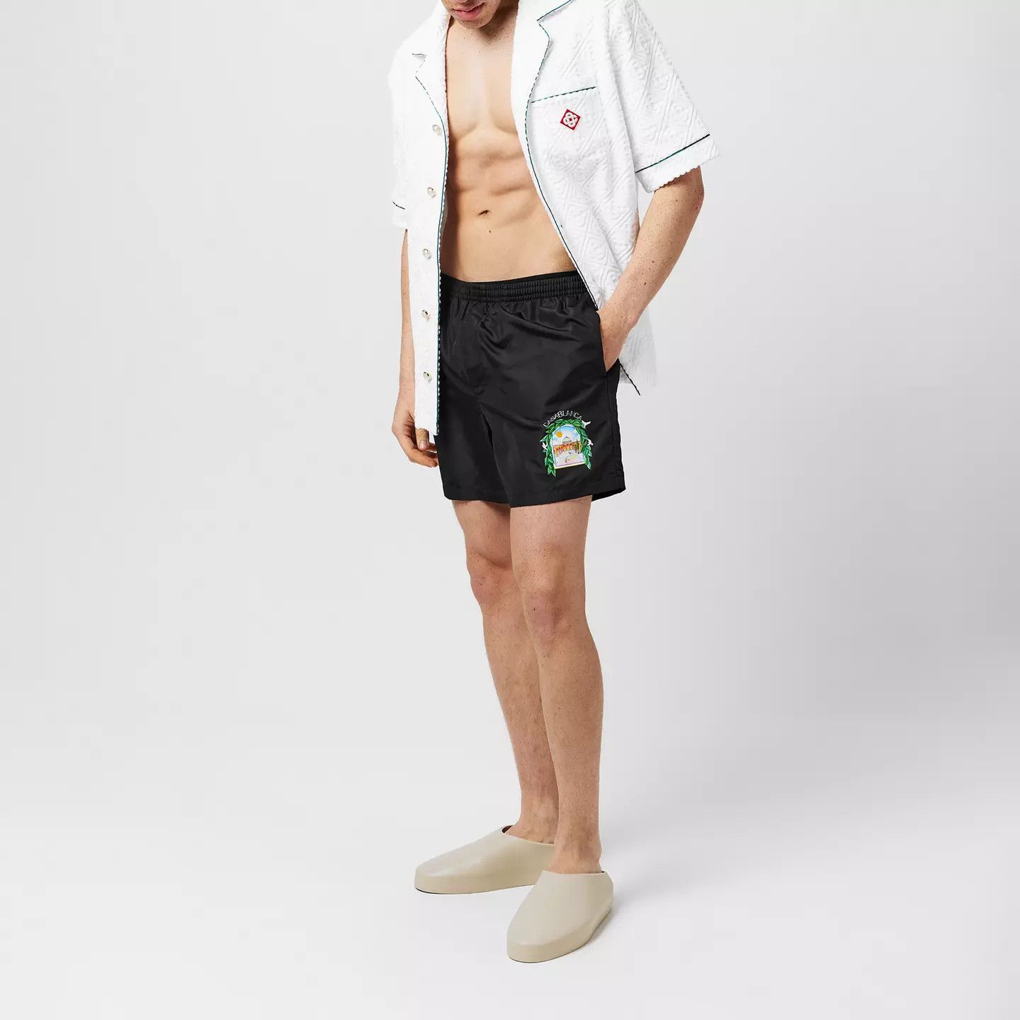 Casablanca o1g2r1mq0426 L'Arch De Tennis Swim Shorts in Black Size US 38 / EU 54 - 5 Thumbnail
