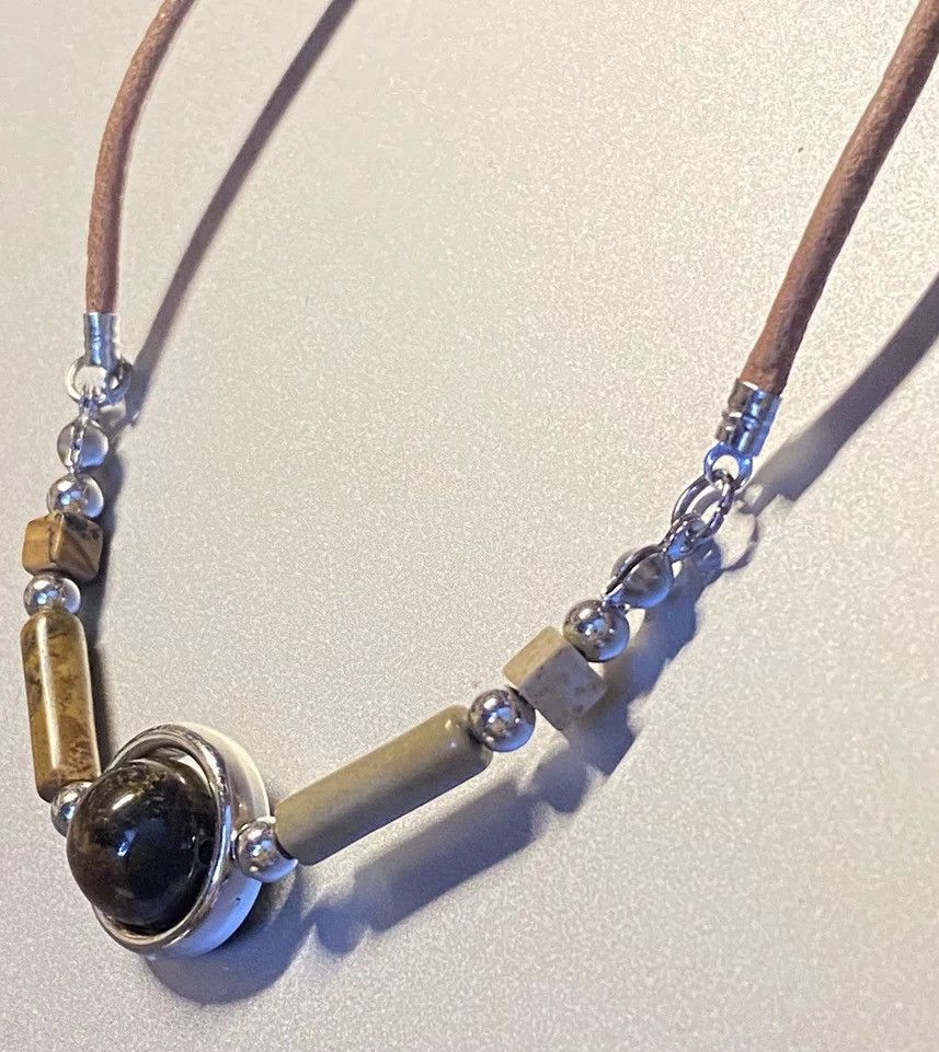 Japanese Brand × Jewelry Fashion punk retro y2k gem leather choker necklace Size ONE SIZE - 3 Thumbnail