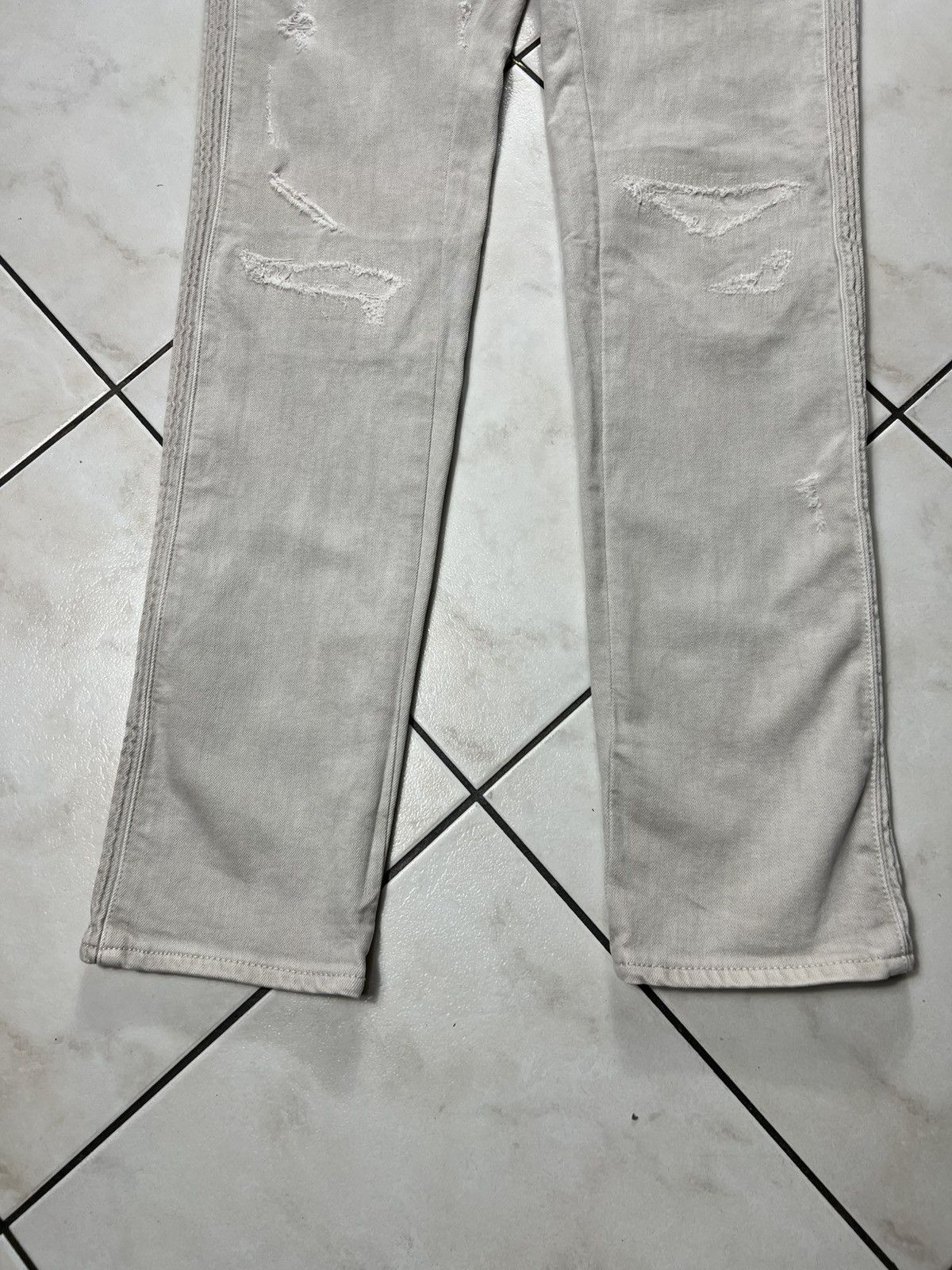 Balmain Archive Balmain biker beige distressed denim pants zippers Size US 34 / EU 50 - 5 Thumbnail