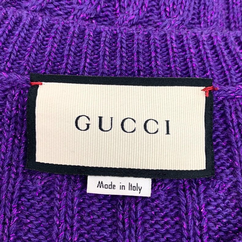 Gucci Gucci Dark purple glitter wool V-neck long-sleeved knitted Size XS / US 0-2 / IT 36-38 - 5 Thumbnail