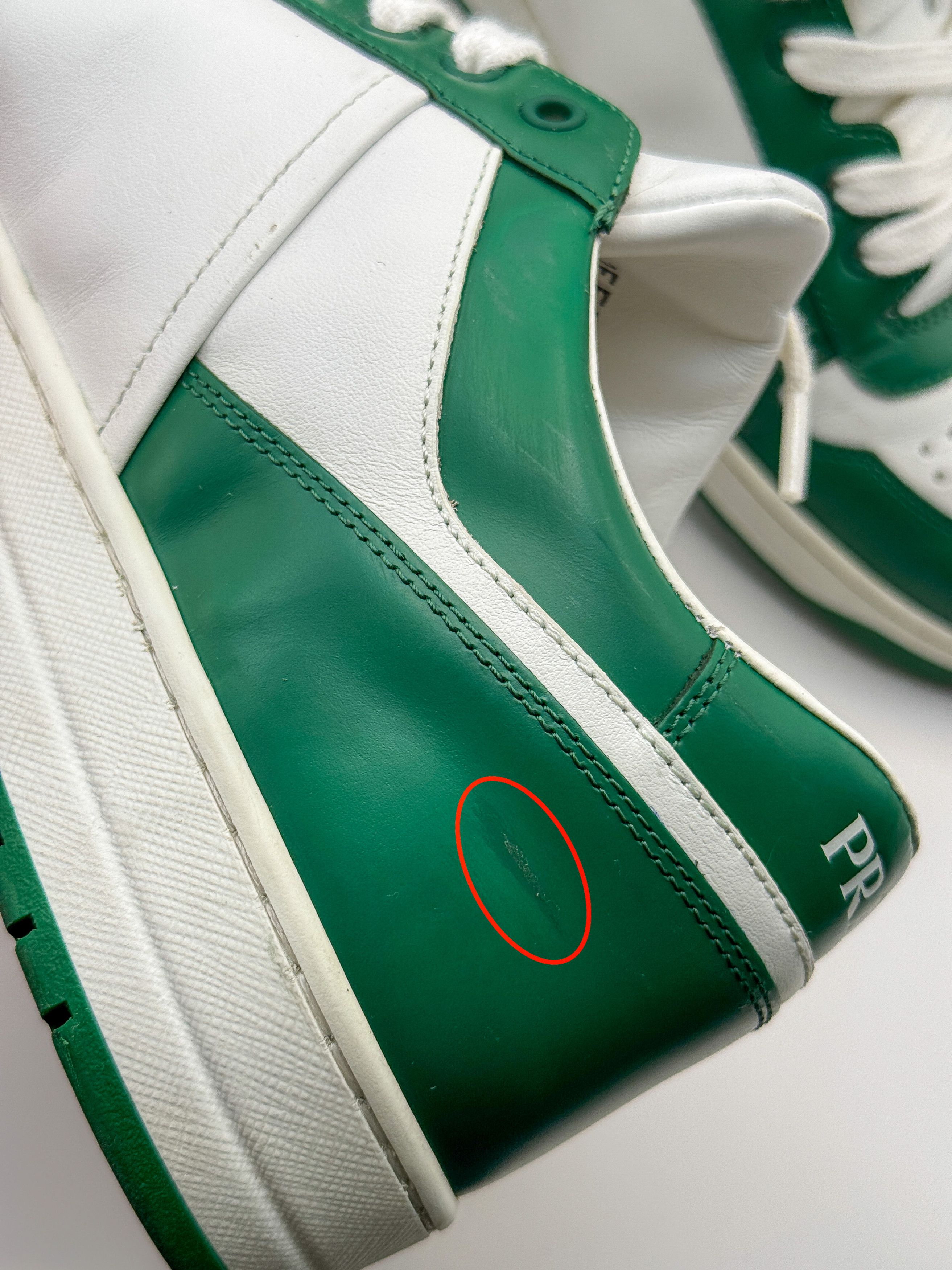 Prada Prada Downtown Sneakers Shoes White/Green Leather Size US 9 / EU 42 - 13 Thumbnail