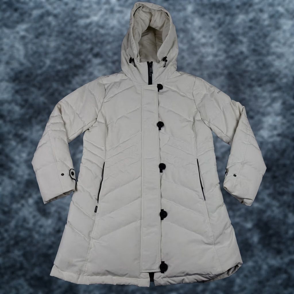Vintage Orolay Coat Womens M White Hooded Down Puffer Quilted Zip Pockets Winter Size M / US 6-8 / IT 42-44 - 1 Thumbnail