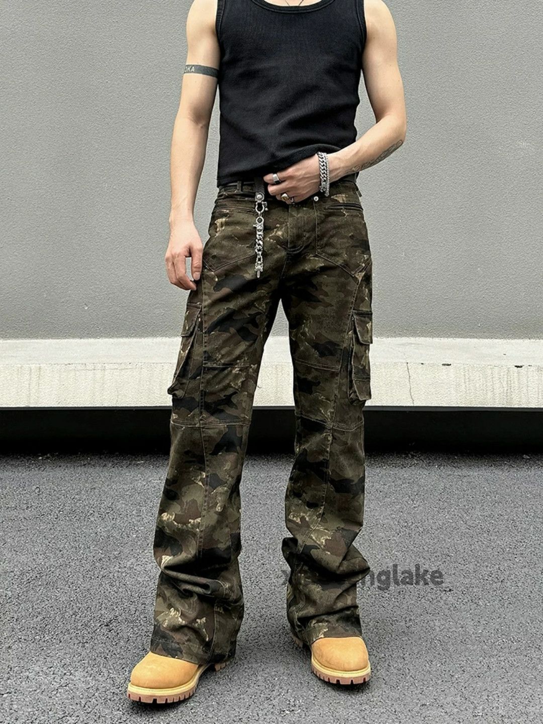 Designer × Japanese Brand × Vintage washed faded utility military camo flared cargo pants Size US 32 / EU 48 - 1 Thumbnail