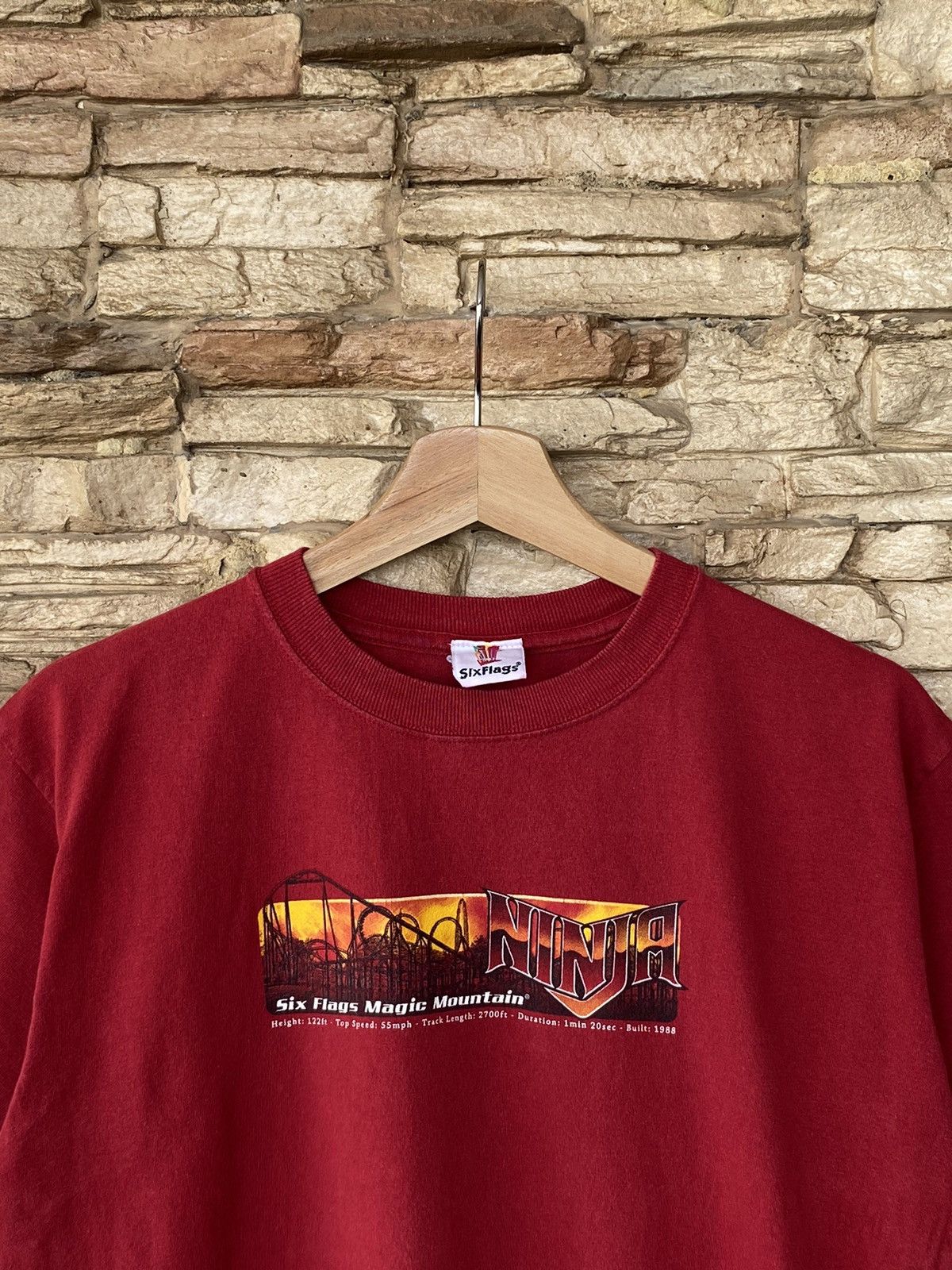 Vintage Vintage 90s Ninja Six Flags Magic Mountain Tees Size US M / EU 48-50 / 2 - 2 Thumbnail