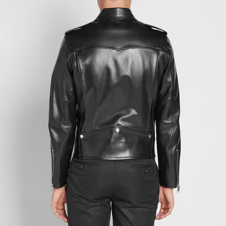 Saint Laurent Paris o1bcso1str0924 Motorcycle Jacket in Black Size US L / EU 52-54 / 3 - 3 Thumbnail