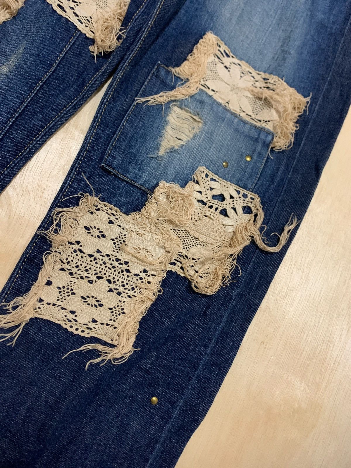 14th Addiction × If Six Was Nine × Japanese Brand Vintage Distressed Balcony and Bed Denim Jeans Size US 30 / EU 46 - 6 Thumbnail