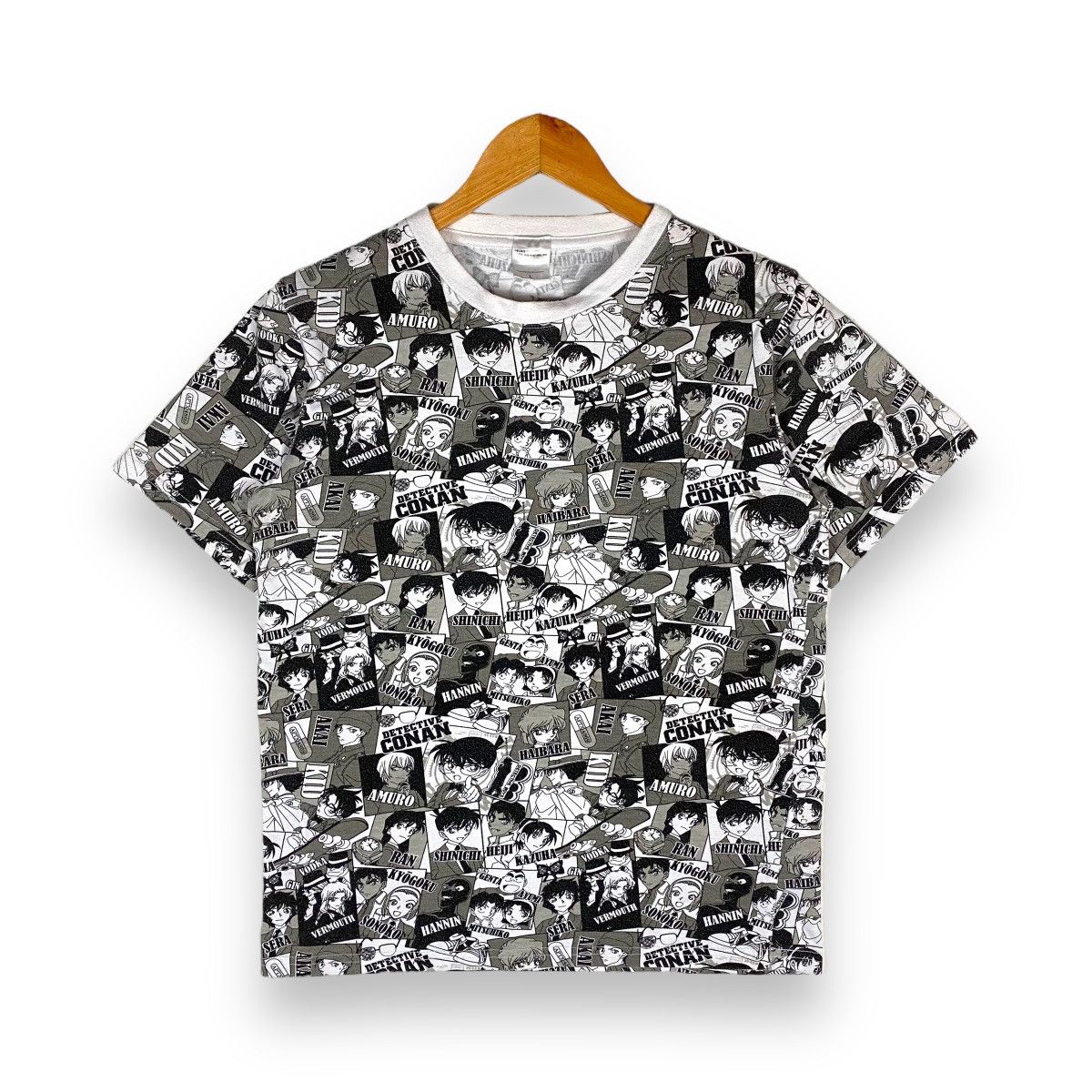 image of Anima x Movie Detective Conan Anime Fullprint Tee in White, Men's (Size Large)