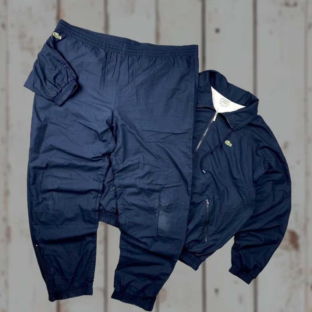 Lacoste VINTAGE Lacoste Sport Nylon Tracksuit Jacket And Pants Men XL Blue Size 46R - 1 Thumbnail