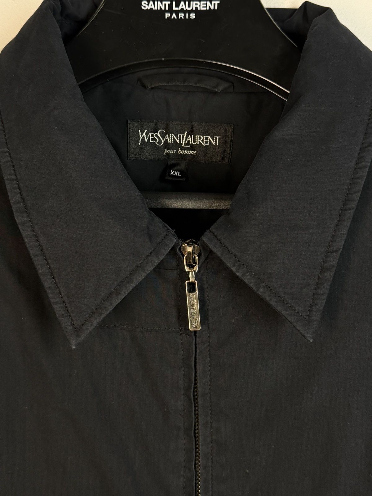 Yves Saint Laurent Black Warm YSL Jacket Bomber Zip Up Collar Vintage Logo y2k Size US XXL / EU 58 / 5 - 25 Thumbnail