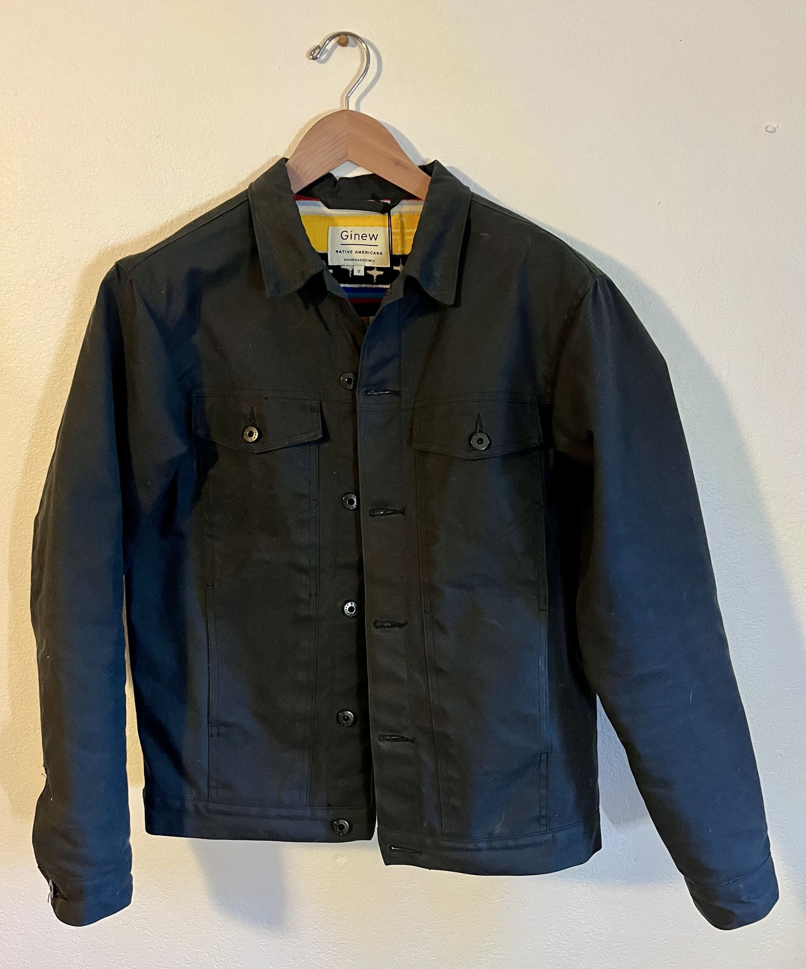 Ginew Ginew NEW USA made - Wool Blanket Lined Denim Jacket Size S / US 4 / IT 40 - 2 Thumbnail