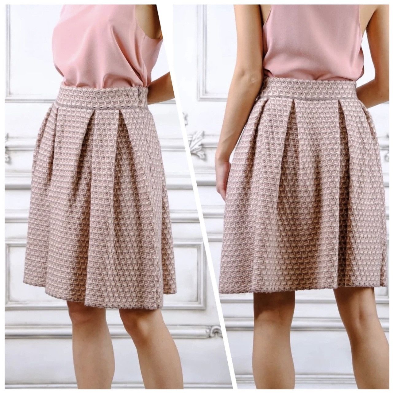 Dior Christian Dior 100% Wool Knit Skirt Size 28" / US 6 / IT 42 - 2 Thumbnail