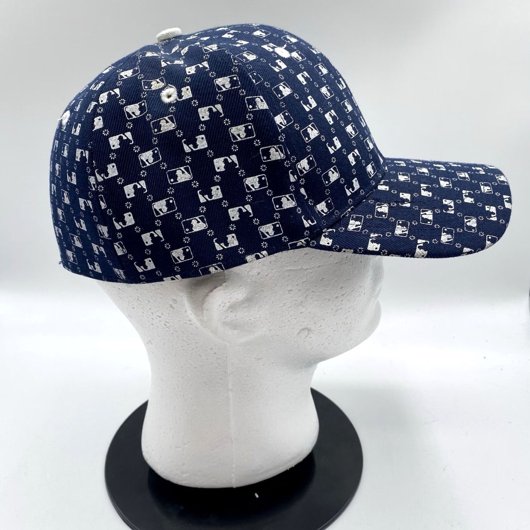 MLB VTG Original MLB All Over Logo Baseball Cap Hat Navy Blue Sz 7 1/4 Size ONE SIZE - 6 Thumbnail