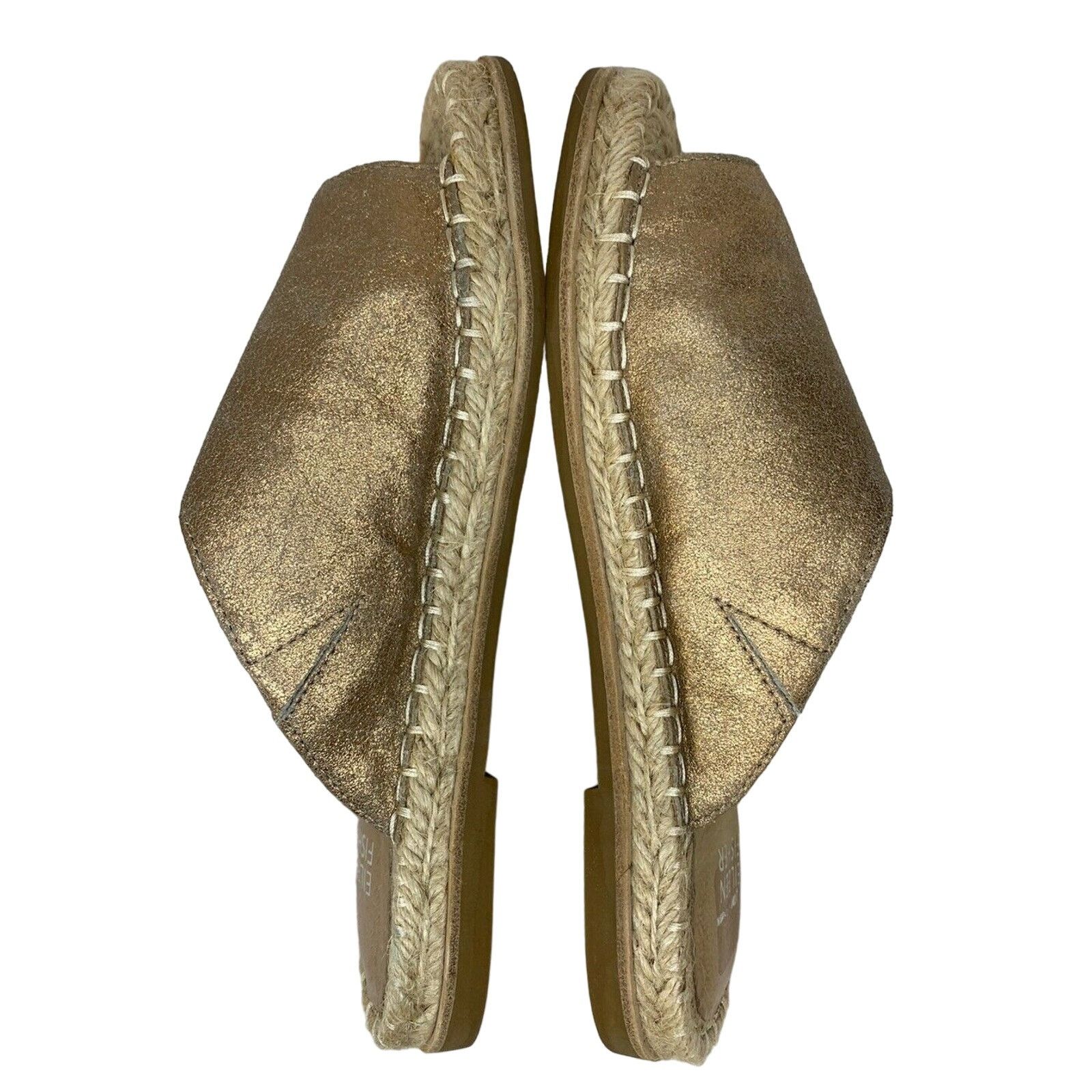 Eileen Fisher EILEEN FISHER Gold Metallic Suede Espadrille Sandal 5.5 Size US 5.5 / IT 35.5 - 5 Thumbnail