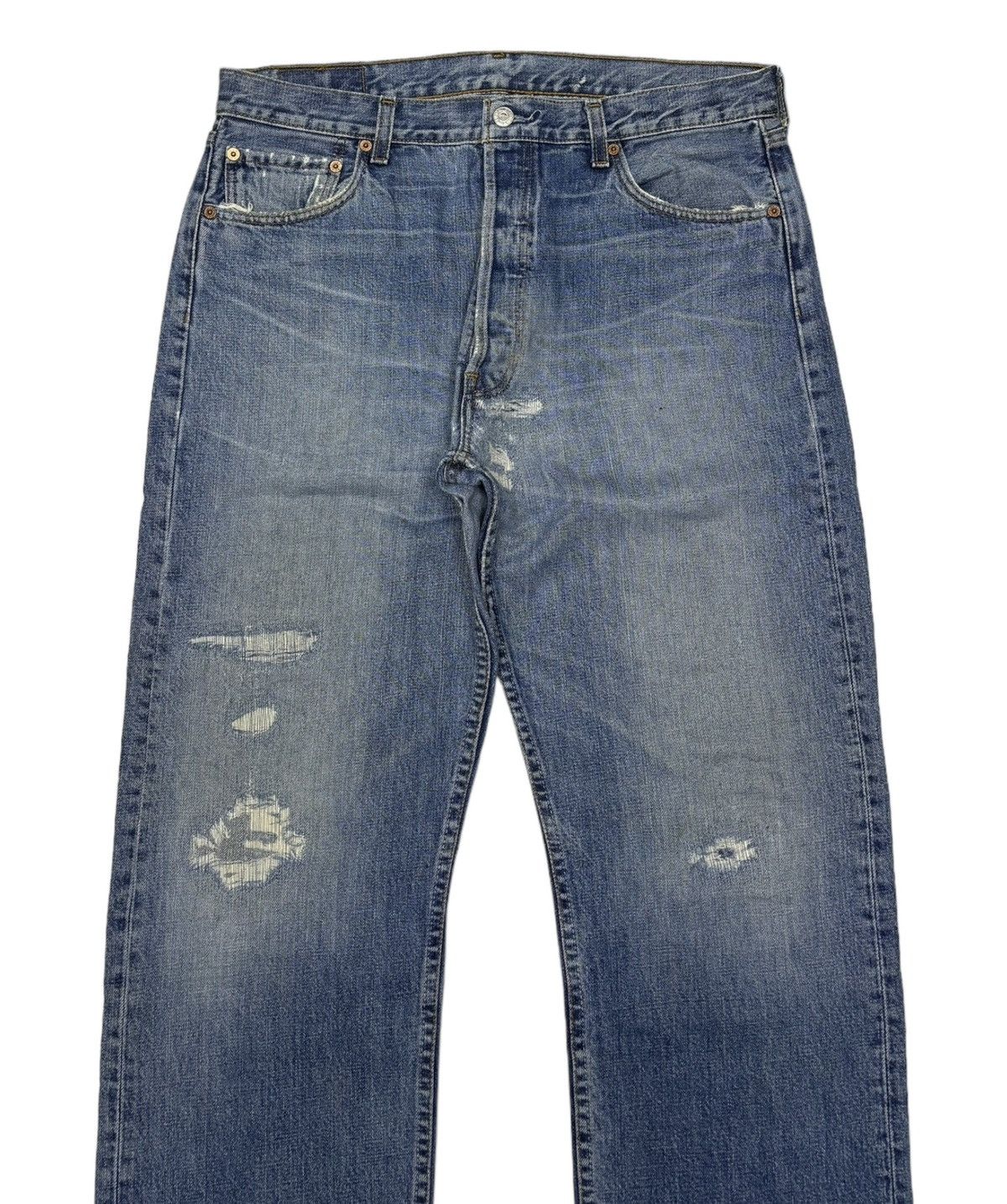 Levi's VINTAGE LEVIS 501 SPAIN BAGGY DISTRESSED DENIM JEANS Size US 35 - 7 Thumbnail